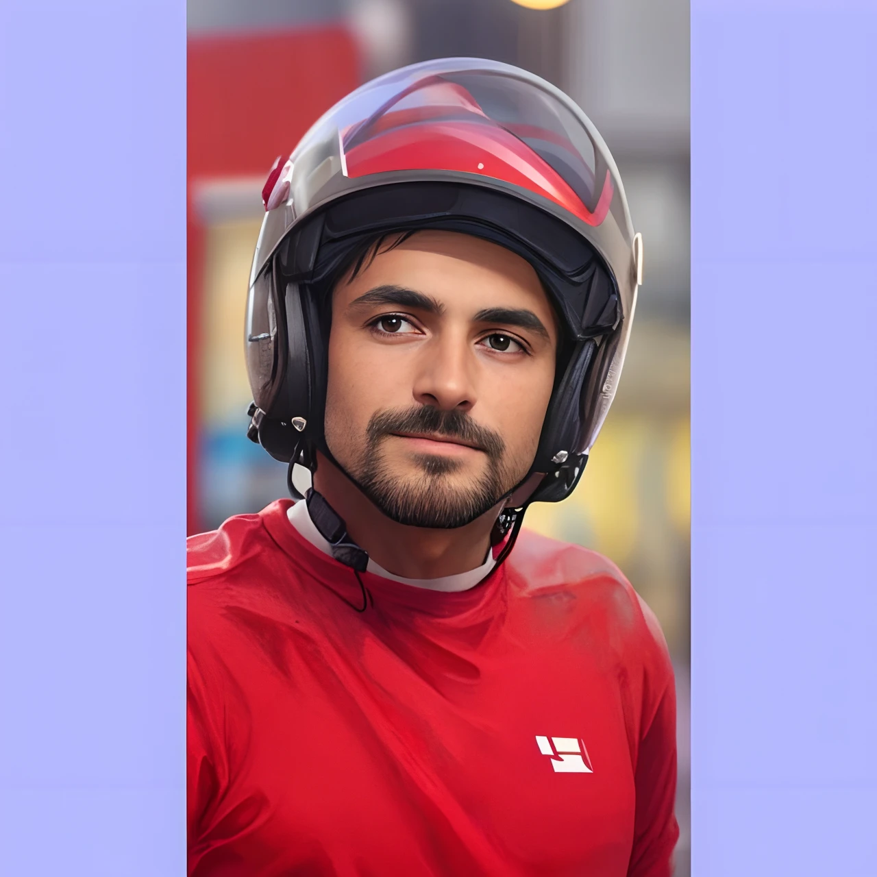 there is a man wearing a helmet and a red shirt, without helmet, wearing helmet, wearing a round helmet, wearing a helmet, wearing skating helmet, inspired by Bikash Bhattacharjee, no helmet, wearing skate helmet, candid picture, facebook profile picture, no helmet!!!!, portait photo profile picture, helmet on face, headshot profile picture, facebook post