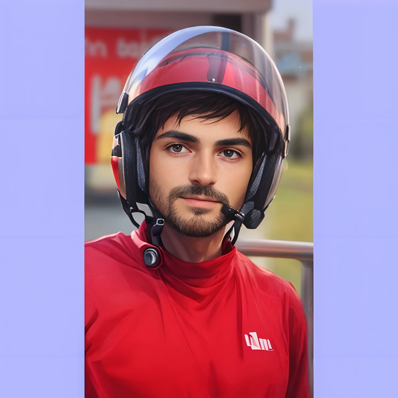 there is a man wearing a helmet and a red shirt, without helmet, wearing helmet, wearing a round helmet, wearing a helmet, wearing skating helmet, inspired by Bikash Bhattacharjee, no helmet, wearing skate helmet, candid picture, facebook profile picture, no helmet!!!!, portait photo profile picture, helmet on face, headshot profile picture, facebook post