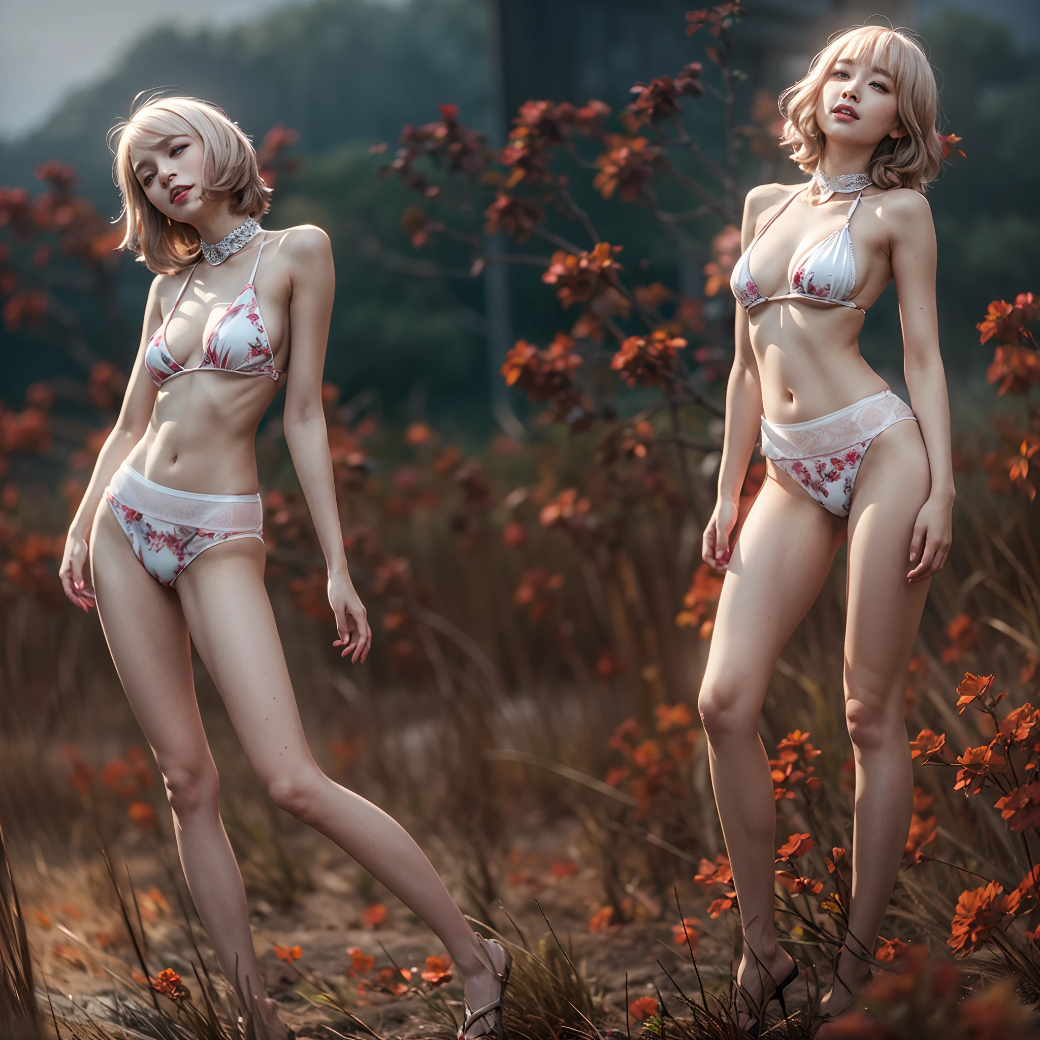 (best quality,highres,masterpiece:1.25), { ultra-detailed | realistic | photorealistic | RAW | Physically-based rendering },((photo-realistic:1.45)), { Zoom Layer | White and vivid colors | Random hair color | Short Bob | hair flowing in the wind | Strong wind | Face focus | Ass focus | Detailed open crotch bloodstains }, { beautiful detailed eyes | beautiful detailed lips | long eyelashes | rosy cheeks | natural-looking eyebrows | sparkling eyes with intricate details | subtle blush on the face | warm and inviting smile | detailed eyelashes with volume and length | sparkling highlights in the eyes | delicate shadows on the face | expressive facial features | life-like expressions | captivating gaze | pure joy and happiness radiating from the eyes and face }, { Glistening ivory skin | impeccable skin texture }, { (Mystical sight) | subtle atmospheric haze | Curved horizon | Red Moon | early morning | magic hour | high place | on the top | Flowers | Red leather high collar }, back lighting, (((7 Tiny Japanese junior idols:1.25, Standing Full Body:1.2))), { childish:1.25 | slingshot swimsuit | (sideboob:1.15) }, { Dynamic-angle:1.2 | from below | Wide-angle | Whole BODYSHOT }, ( Whole Body proportions and all limbs are anatomically accurate ) .