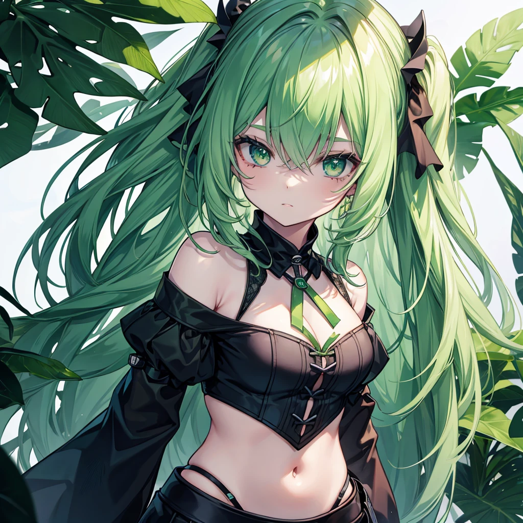 A woman with green skin