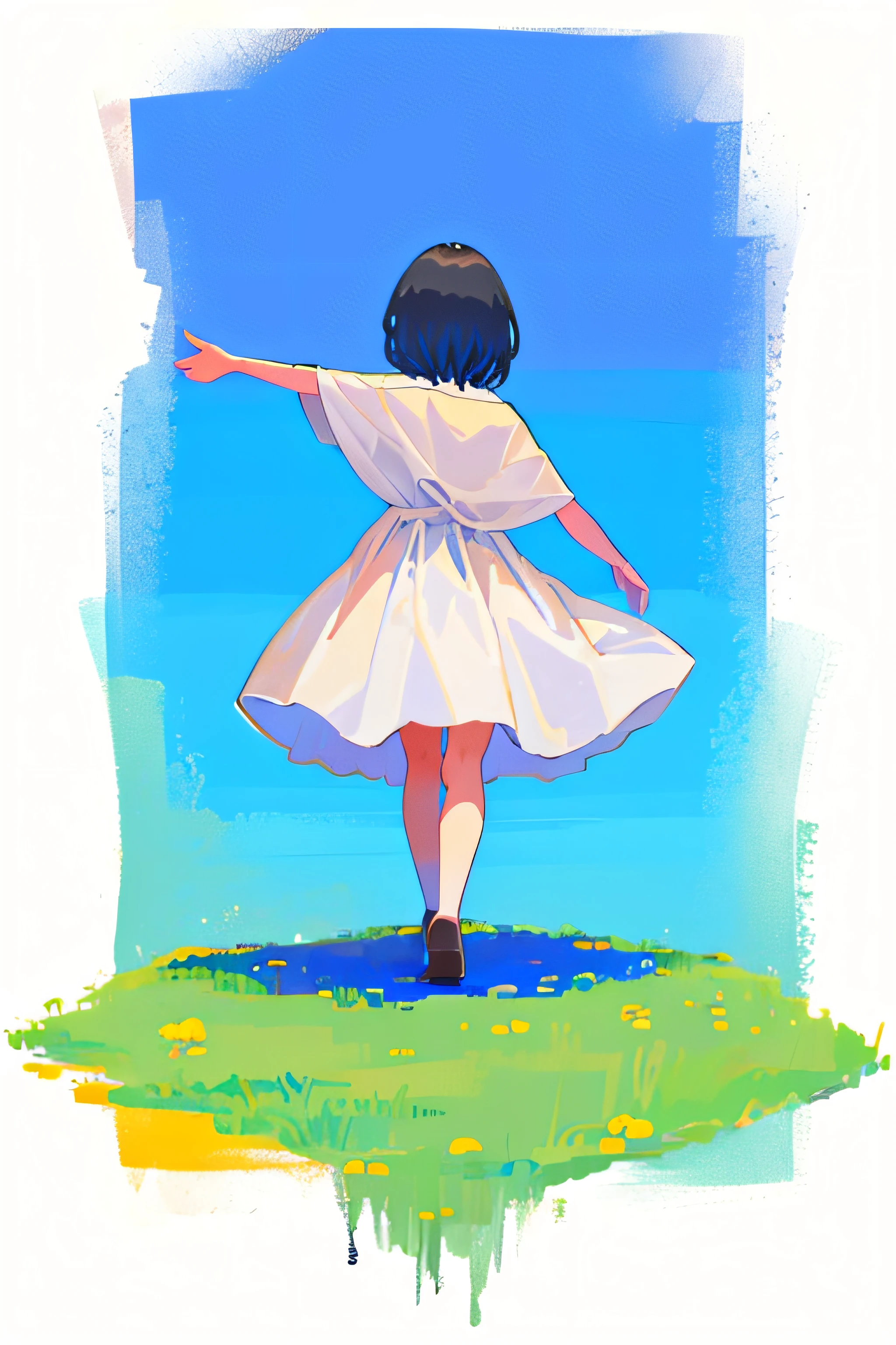 A  stands on top of a flower
