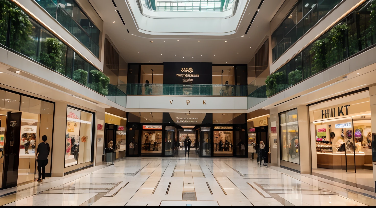 a hyper realistic photography of  luxurious shopping malls in hong kong, no people, no words, Nikon D850 DSLR 4k camera, 100mm lens, F 1.2 aperture setting, bright and natural lighting, vibrant, fun and relaxing atmosphere