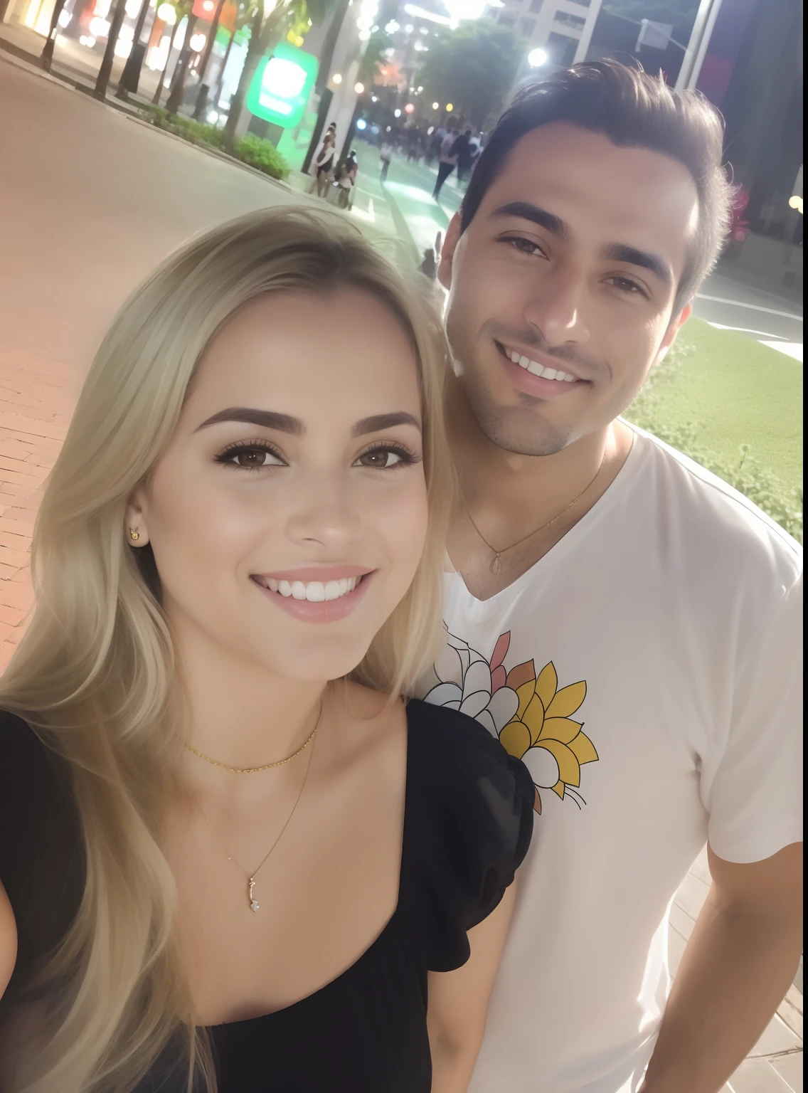 there is a man and a woman that are posing for a picture, in sao paulo, by Nándor Katona, happy couple, david rios ferreira, caroline gariba, profile image, laura watson, vacation photo, by Amelia Peláez, profile picture, olivia de bernardinis, couple, by Olivia Peguero, edu souza