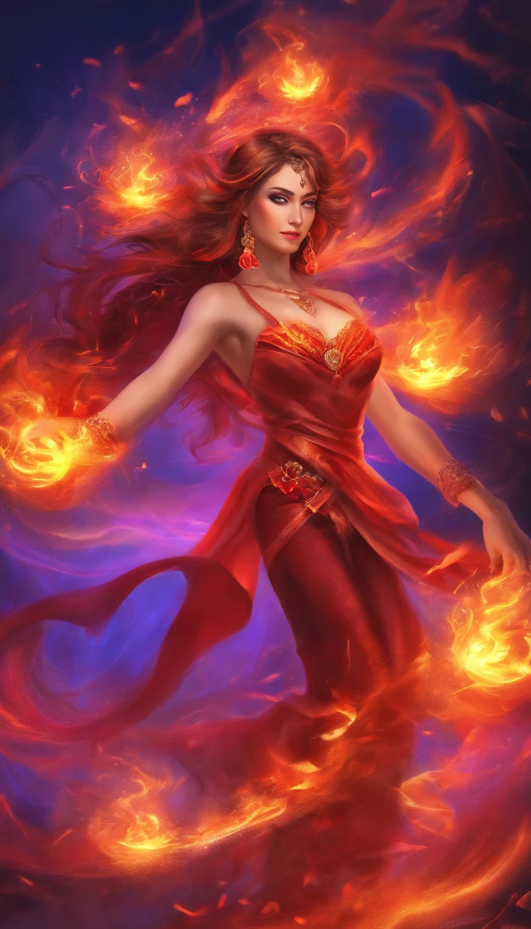 Muchacha ADOLECENTE jugando con fuego, Arda con intensidad, brasas incandescentes, humo arremolinado, Hypnotic action, cabello rojo que fluye, chispas volando, Fearless expression, fondo oscuro, intense illumination, fiery atmosphere, dynamicposes, Belleza peligrosa, Fascinating energy, Burning Passion, Suspenso emocionante, calor intenso, Llama abrasadora, dramatic contrast, Velo ahumado, resplandor ardiente, Danza encantadora, Fuerte presencia, Sombras intermitentes, Obras de arte ardientes, colores vibrantes, Infero ardiente, Hypnotic Flame, Aventura atrevida, Sus ojos brillaban con una luz resplandeciente, Olas de calor, Caen brasas incandescentes, Rendimiento estimulante, Chispas ardientes en la noche, Adrenalina, Calor radiante, Awesome show, Intensidad bruta, A burning passion is unleashed, NSFW