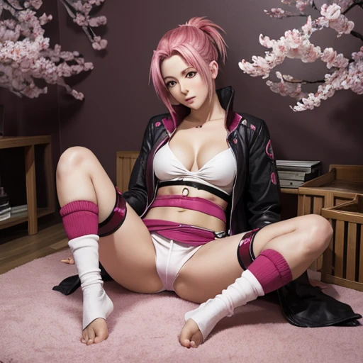 Sakura Haruno, spread legs, sexy pose, fingering