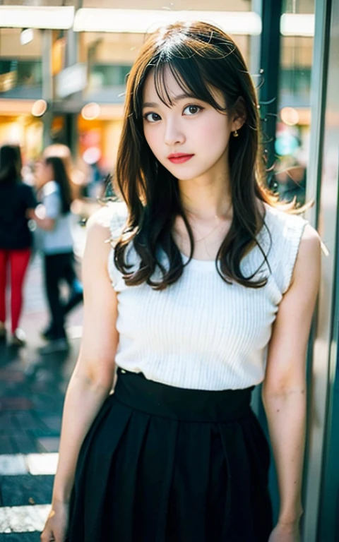Take a group photo with four people, portrait of a japanese teen,(Best Quality,4K,8K,hight resolution,masutepiece:1.2),Ultra-detailed,(Realistic,Photorealistic,Photorealsitic:1.37),cute-style,dian,Dribbling High Detail 8K,Studio Lighting - V 6, Random skirt,Randomly cute clothes, Random Faces, Random curly hair