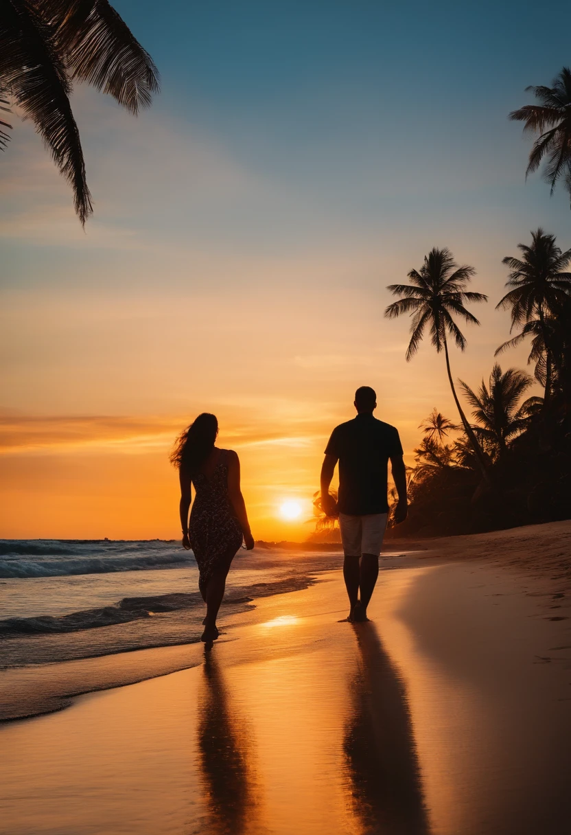 Duas pessoas na praia um homem e uma mulher