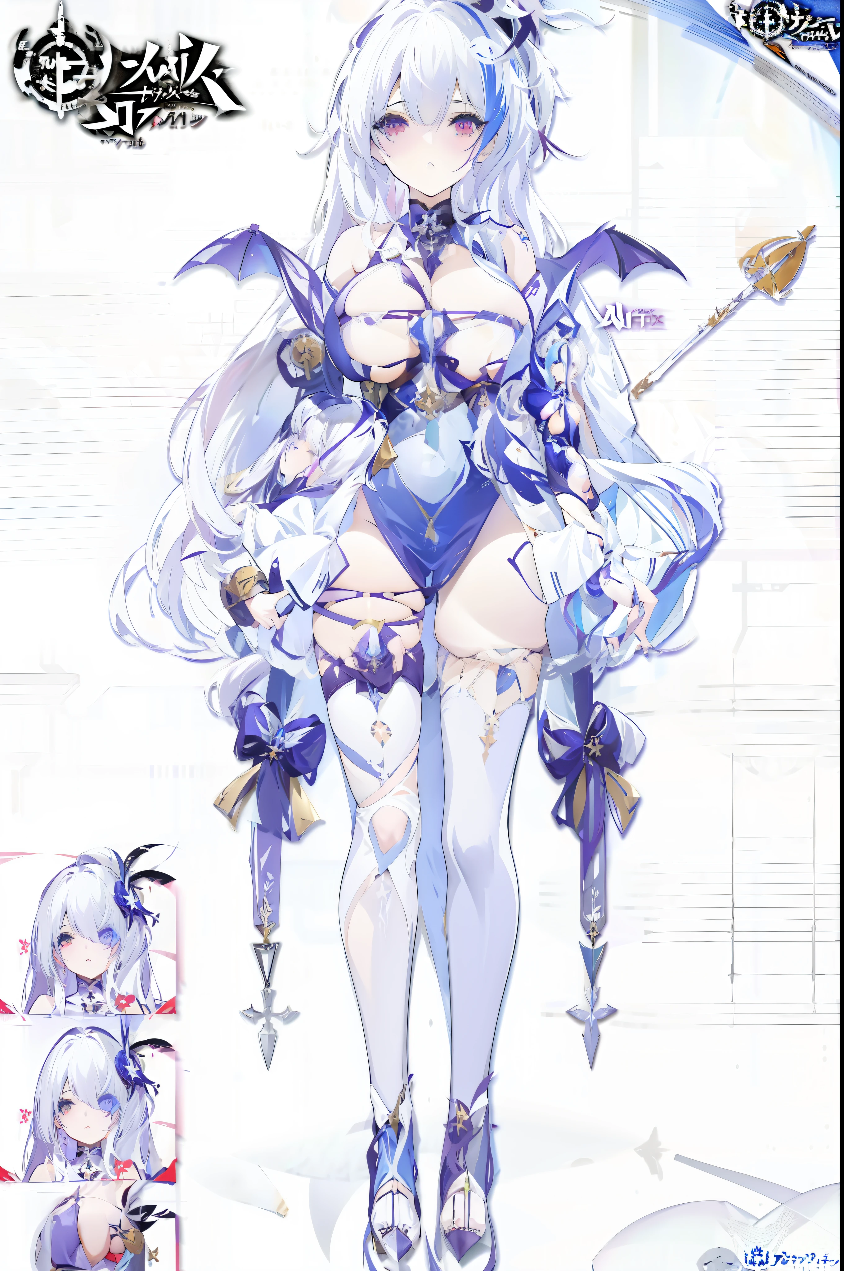 anime character with different poses and hair styles, 《azur lane》role, trending on artstation pixiv, full body adoptable, A scene from the《azur lane》videogame, azur lane style, full body commission for, ( ( concept art of character ) ), white-haired god, Guweiz in Pixiv ArtStation, anime full body illustration, full - body and head view