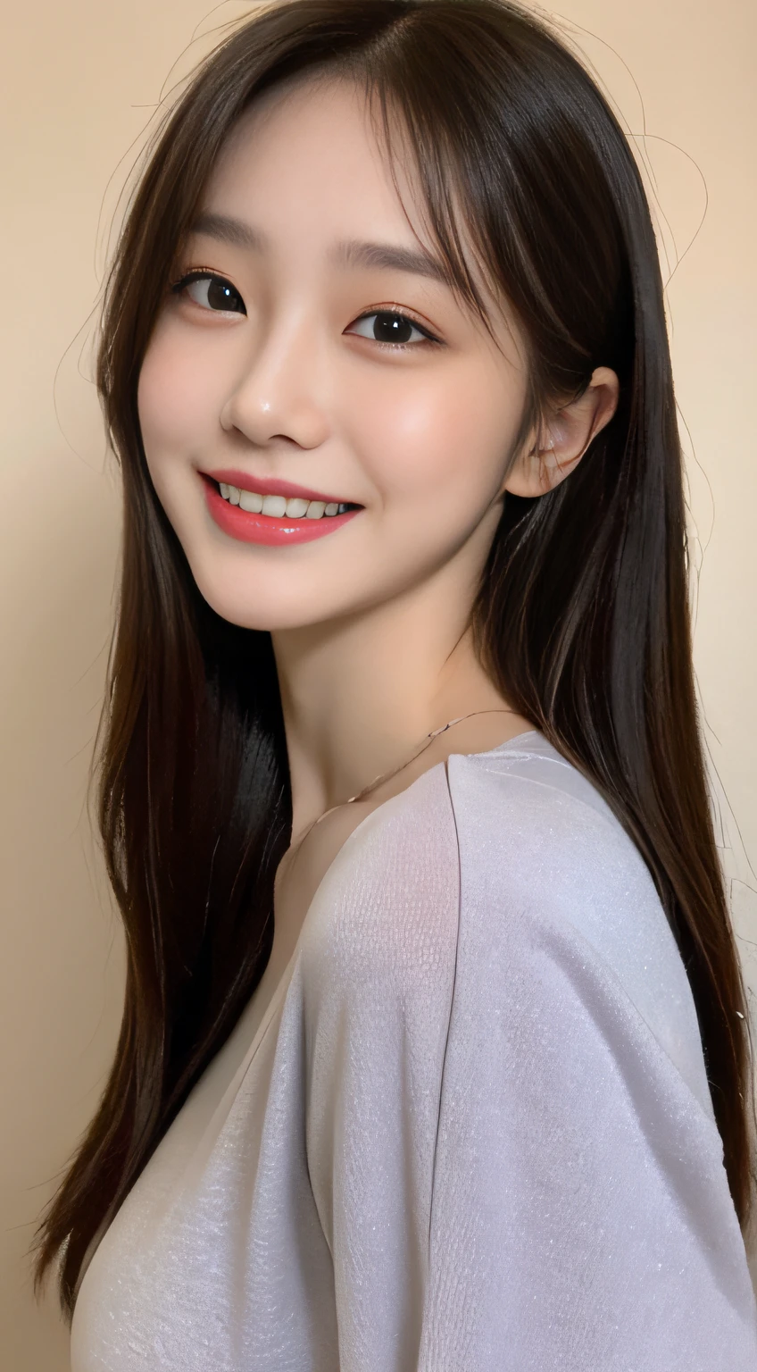 ((Top  Quality, 8K, ​masterpiece: 1.3)), 1woman, 20yo, Korean female idols: 1.5, Slender abs beauty: 1.3, (Hairstyle casual, large full breasts: 1.1), S-line body, Perfect Body:1.3, Full Makeup: 1.1, casual:1.3, Ultra-fine face, A detailed eye, Double eyelidd, Sorrisos, Location Random: 1:2, dimple, Shoes Random:1.3, Profile:1.3