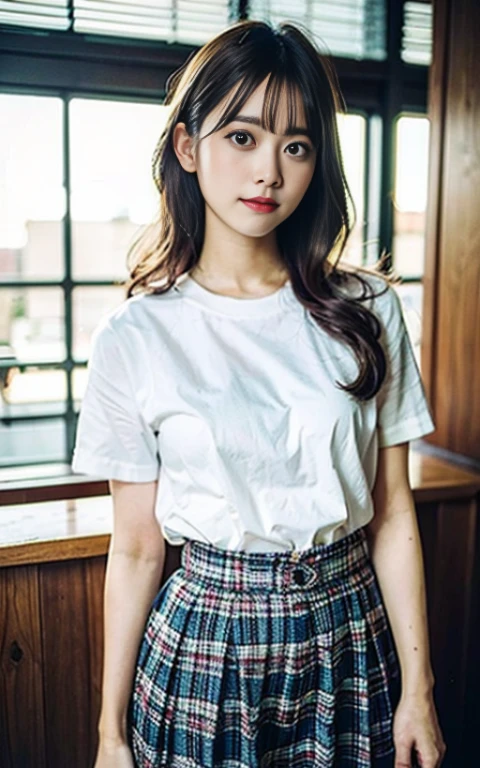 4 girls side by side, portrait of a japanese ,(Best Quality,4K,8K,hight resolution,masutepiece:1.2),Ultra-detailed,(Realistic,Photorealistic,Photorealsitic:1.37),cute-style,dian,Dribbling High Detail 8K,Studio Lighting - V 6, Randomly cute pleated skirt,Randomly cute clothes, Random Faces, Random curly hair