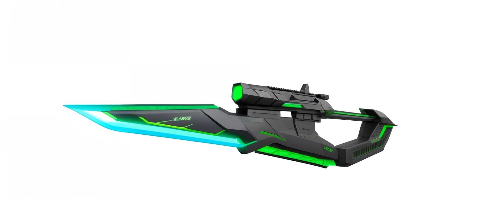 There is a black and green blade,There is a green handle, sci - fi weapon, sci-fi sword, futuristic weapon, Armed with a futuristic crossbow, energy rifle, futuristic weapon shotgun, blade design, holographic blade!, laser rifles, futuristic assault rifle, futuristic gun, Weapon design, gauss rifle, pulse rifle, laser rifles, pulse rifle