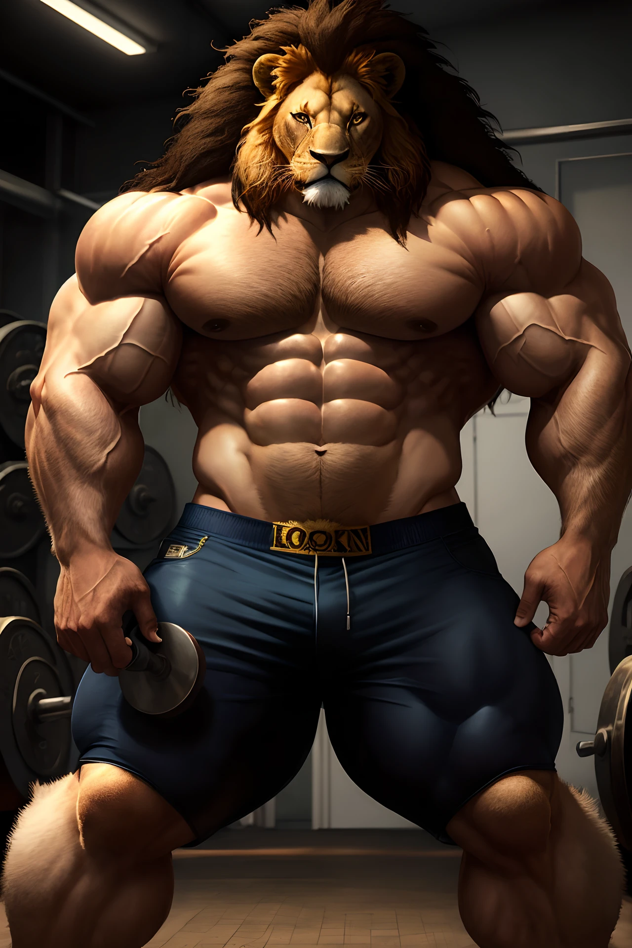 furry ,lion,big muscle ,big