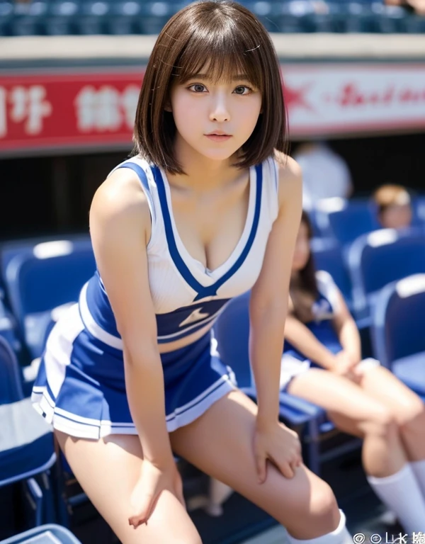 Kiss Face,sad Facial expression,embarassed expression,Alafed Girl, chiho, iwakura lain, closeup Iwakura Lain, With short hair, Shiori Teshirogi, Kotegawa Yui, hime-cut, She is 17 years old, sui ishida with black hair, lain iwakura, girl cute-fine-face, Clear pubic contours,(Small breasts), hight resolution, ighly detailed, top-quality, [​masterpiece:1.6],, ighly detailed, nffsw, finely detail, top-quality, , Cinematographic lighting, 1girl in、17 age、Cute Japan Girls、perfect body type、, Cute droopy eyes、Beautiful big eyes、ultra-detailliert、hight resolution、Transcendent beauty　top-quality、​masterpiece、majicMIX Real、(Raw photography:1.2)、(Photorealsitic:1.4)、Showing off cleavage　Emphasize cleavage　Pose Seductive　Cheergirl Uniforms、baseball field　cheer girl　spectator seats　Professional Baseball　Taiwan Cheerleader　Tank Tops　top-quality、hight resolution、ultra-detailliert、​masterpiece、Raw photography、realisitic、Photorealsitic、extremely delicate and beautiful、finely detail、Textured skin、full-shot、(Sky from below)、1womanl、japanes、22year old、(Professional Baseball Team Cheerleading)、(Cheering seats in the stadium)、(beauitful face:1.5)、(Showing white panties:1.2)、(Highkick:1.5)、itting open legs、Open your crotch、(Pubic hair sticking out of panties)、Cheering uniform、(a miniskirt:1.5)、tall、Brown hair、Wearing makeup、(Bare legs:1.5)、Do not wear anything on your arm、perfectly proportions、(At SFW)