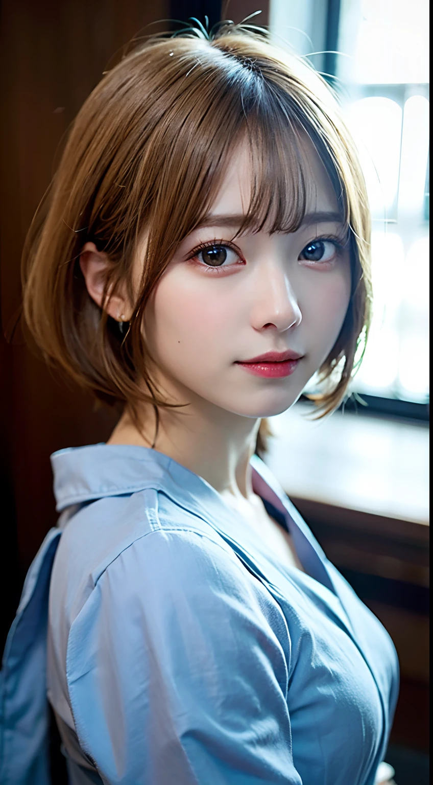 (8K, Raw photo:1.2), Detailed face and eyes,Best Quality, 超A high resolution, Highly detailed ,intricate detailes ,masutepiece ,Cute Girl , Soft cinematic light, Hyper-detailing,Sharp Focus, High quality, Blonde hair, bob cuts, Yukata
