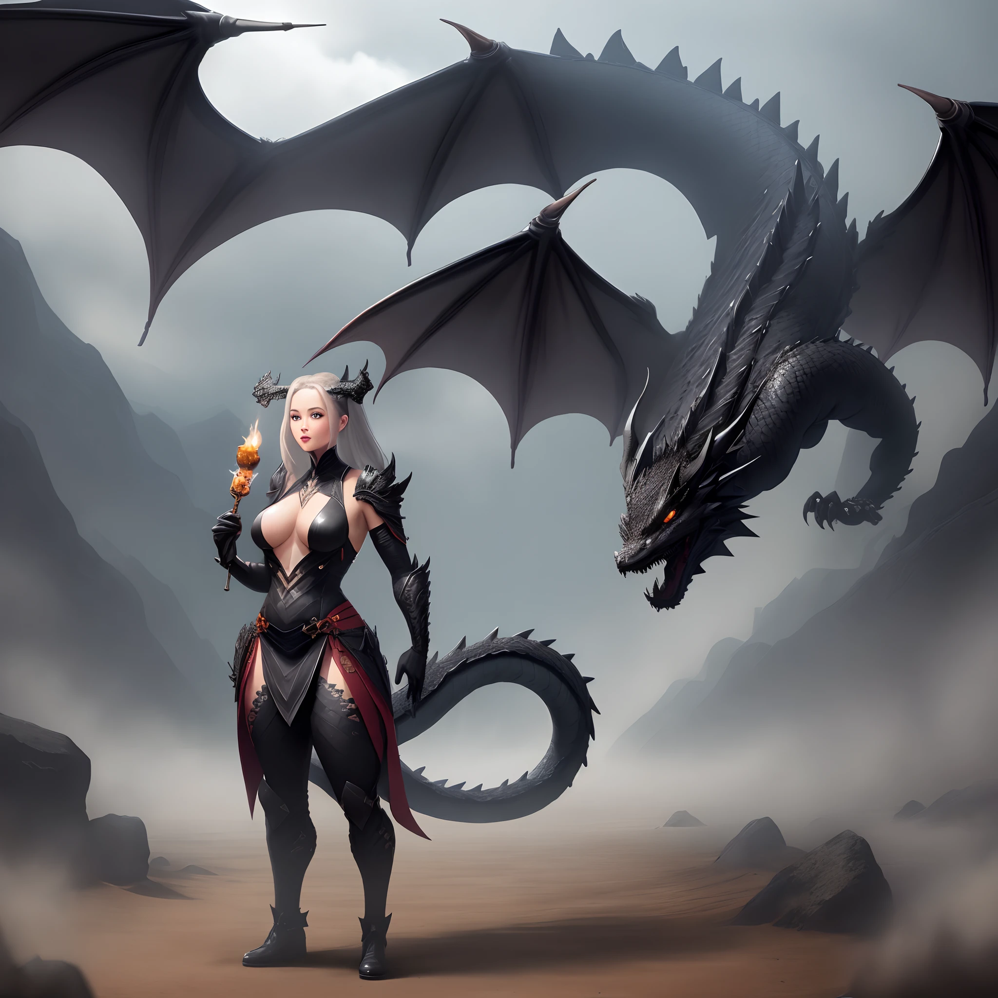 Black dragon full body