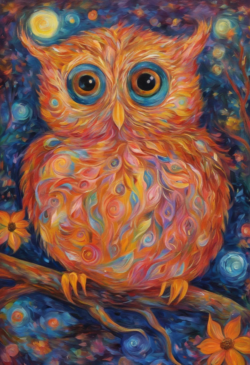 Cochon Hibou en pyjama, painting by Van Gogh