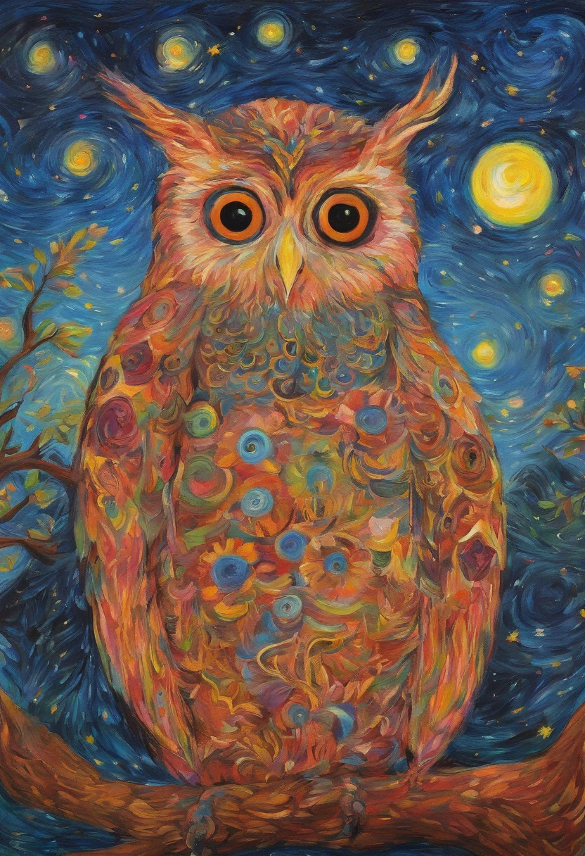 Cochon Hibou en pyjama, painting by Van Gogh