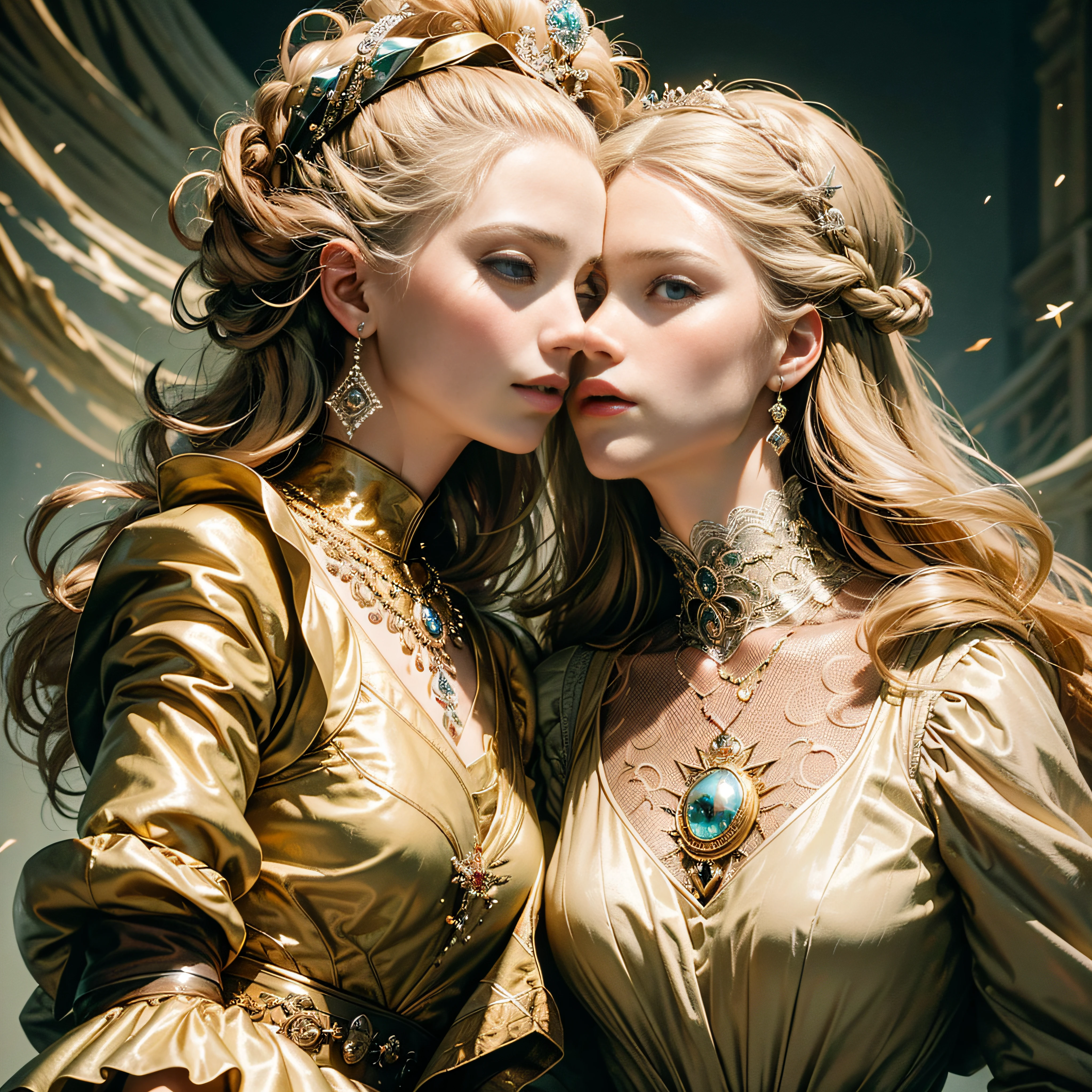 (Masterpiece, RAW photo, Best quality, High resolution (Ultra high definition and high resolution), Rich colors, Cinematic lighting, Film grain, Warm colors, Beautiful alluring sensual blonde, White off-shoulder plunge neck dress, Venetian mask, Enigmatic smile, Twilight, Realistic, Cinematic,
A beautiful alluring sensual blonde, radiating an aura of mystery, wearively holds a Venetian mask with an enigmatic smile in the captivating twilight. Her fine, golden strands cascade down her shoulders, framing a flawlessly sculpted face. The dress she wears, a masterpiece in itself