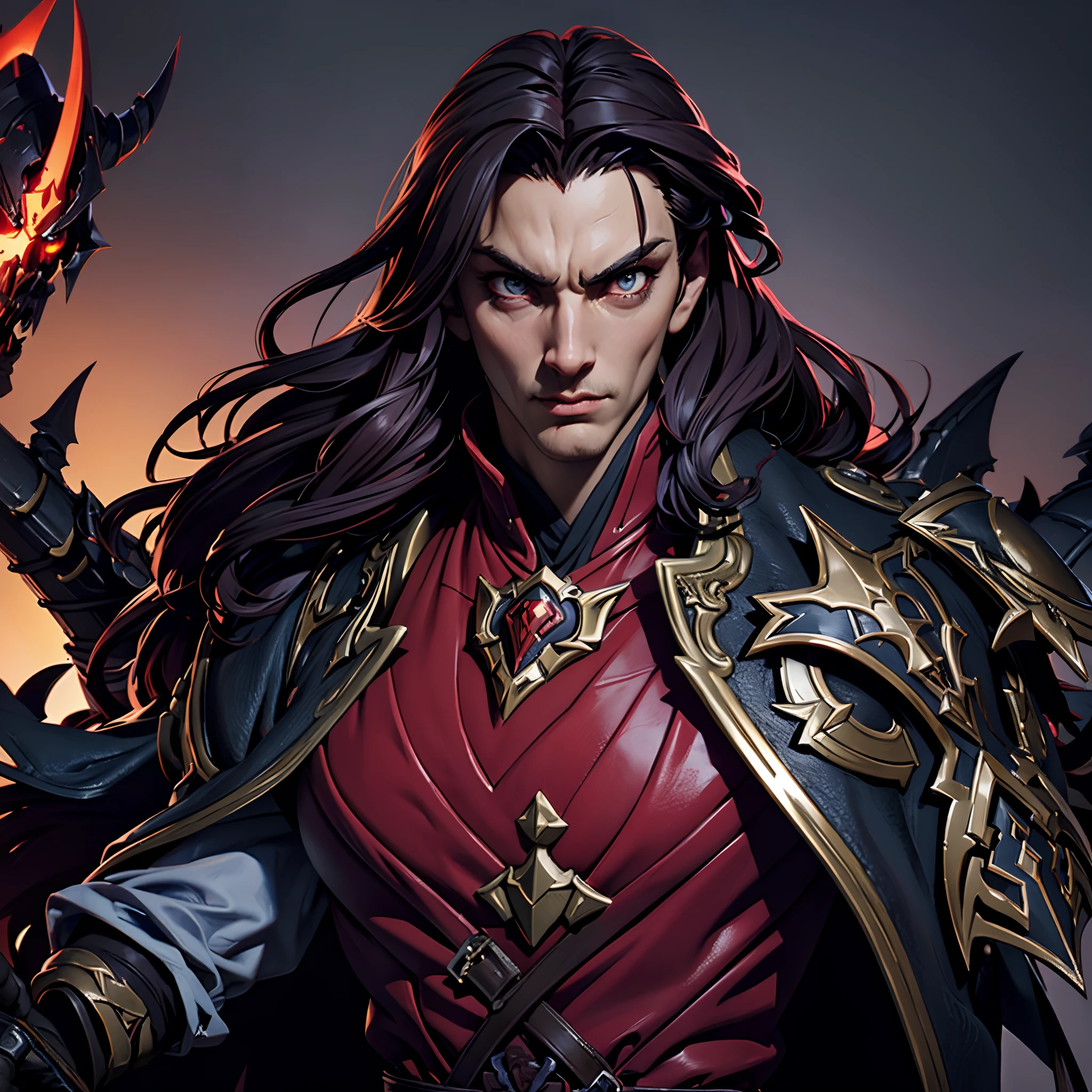 Castlevania Hyper Realistic Shadow Lord Super Detailed Dynamic Shooter The Masterpiece of Lord Dracula Leading Troops Demon Army in Battle Sharp Details Movie Scenes Super Detailed Faces Portrait