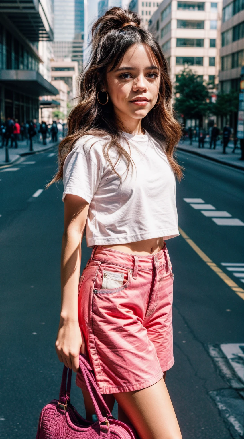 jortega, Create a captivating image of Jortega (Jenna Ortega) in a modern urban setting. Envision her in a chic and stylish ensemble, embodying the vibrant energy of a bustling city. Specify a dynamic pose that exudes confidence, and emphasize her expressive facial features.
Instruct the photographer to utilize natural lighting to capture the details of Jortega's fashionable attire, including any accessories that enhance her look. Leverage the high-resolution capabilities of a professional camera, such as the Sony a7R V, to ensure sharp and detailed images that showcase Jortega's modern and trendy style.
Consider adding subtle elements in the background that complement the urban vibe, like city lights or architectural features. Capture the essence of Jortega's personality in a way that reflects both sophistication and a contemporary flair. The result should be a visually striking image that highlights Jortega's versatility and presence in a modern, urban context.