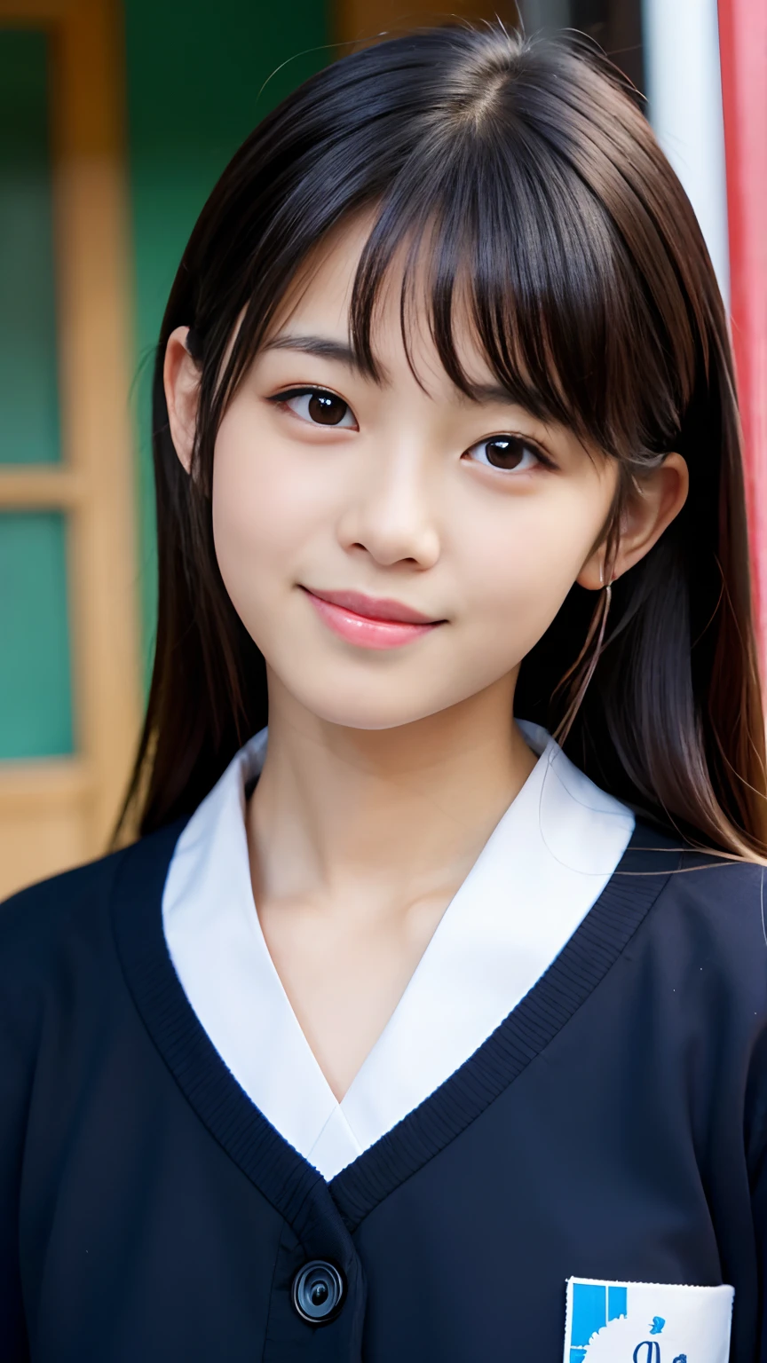 Best-quality, Masterpiece, Ultra-High-Resolution, (Photorealistic:1.4), Raw-Photo, Extremely-Details, Perfect-Anatomy,
1girl, 9-years-old, the most popular Japanese idol, in her room, cowboy-shot, face focus, innocent smile,
wearing Japanese high-school uniform,
extremely cute face like a most famous Japanese idol, extremely beautiful big black solid circle eyes, extremely beautiful lips, extremely beautiful black hair, extremely beautiful realistic skins,
detailed face, detailed eyes, detailed lips, detailed hair, detailed skins, detailed Japanese high-school uniform