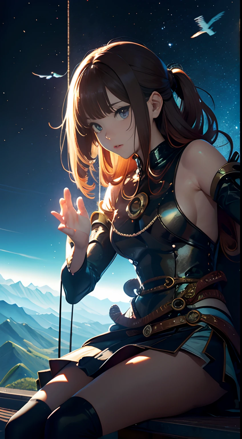 jackopose, top-down bottom-up,1girl, glasses,digital painting, artstation, concept art, donato giancola, Joseph Christian Leyendecker, WLOP, Boris Vallejo, Breathtaking, 8k resolution, extremely detailed, establishing shot, artistic, hyperrealistic, octane render, cinematic lighting, dramatic lighting, masterpiece