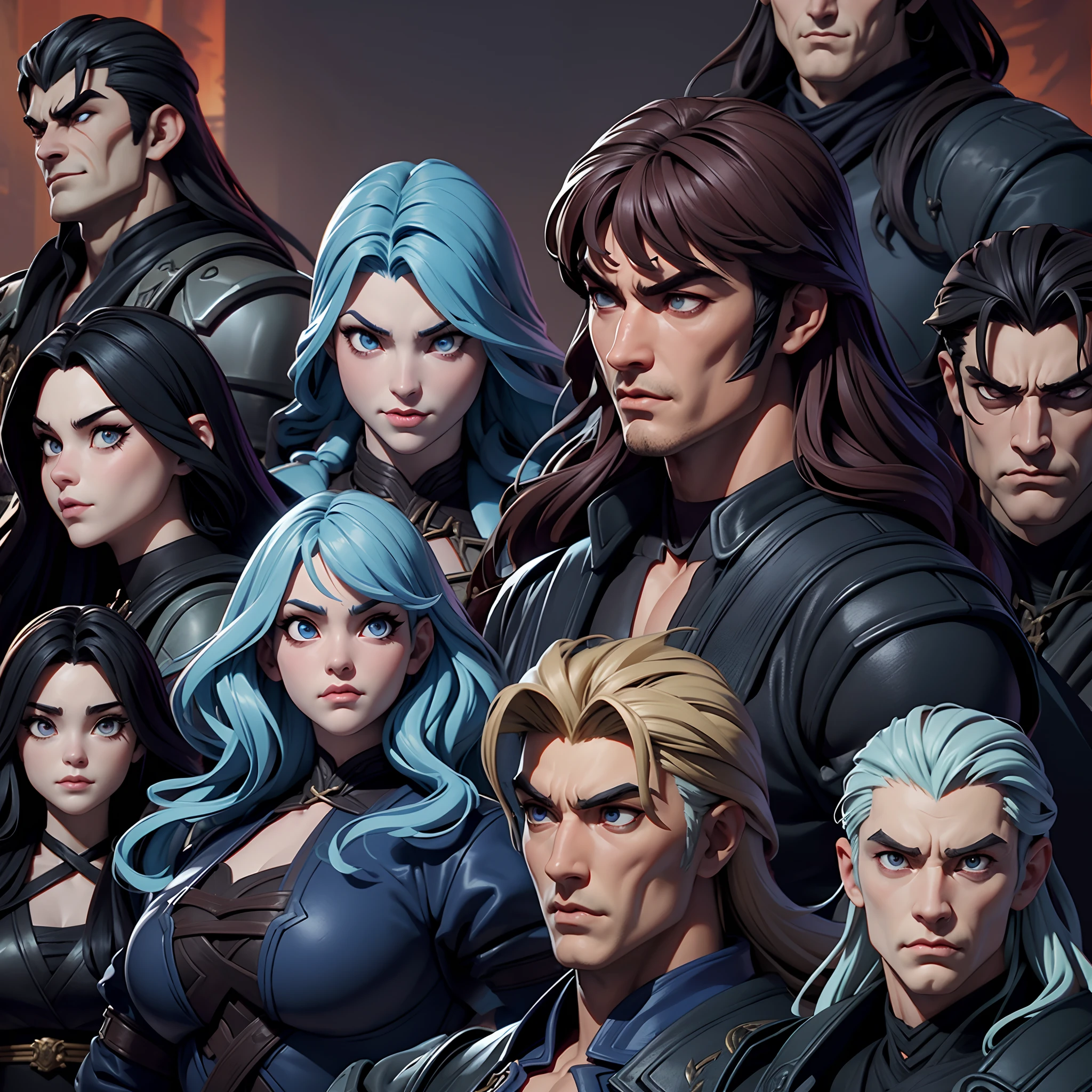 Castlevania Hyper Realistic Lord of the Shadows Super Detailed Hokuto no Ken Kenshiro Muscular Style Dynamic Shooting Lord Dracula's Masterpiece Leading Troops Demon Army into Battle Sharp Details Movie Scenes Super Detailed Faces Portrait