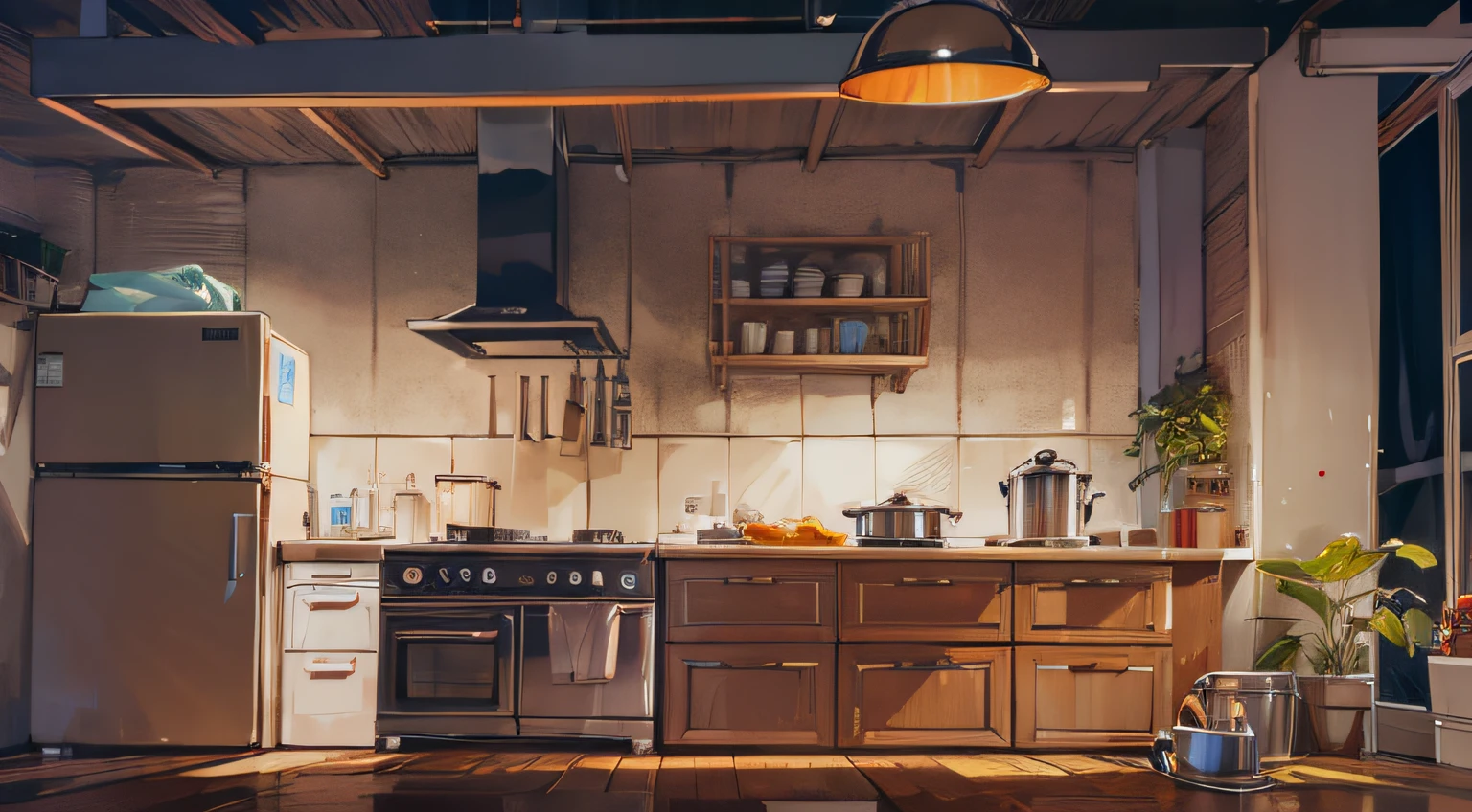Kitchen at night