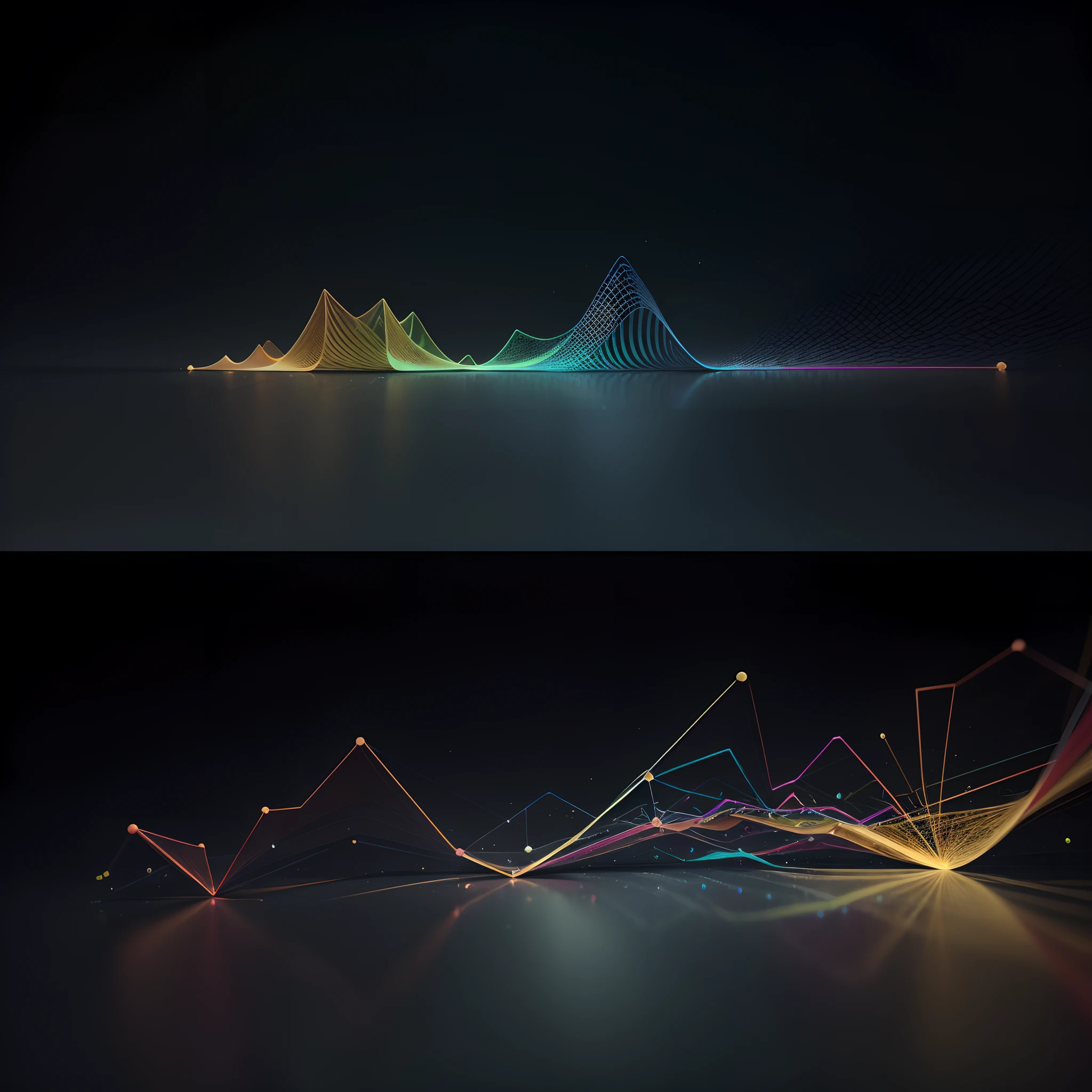 Engaging 3D visualization featuring stunning graphs、glinting