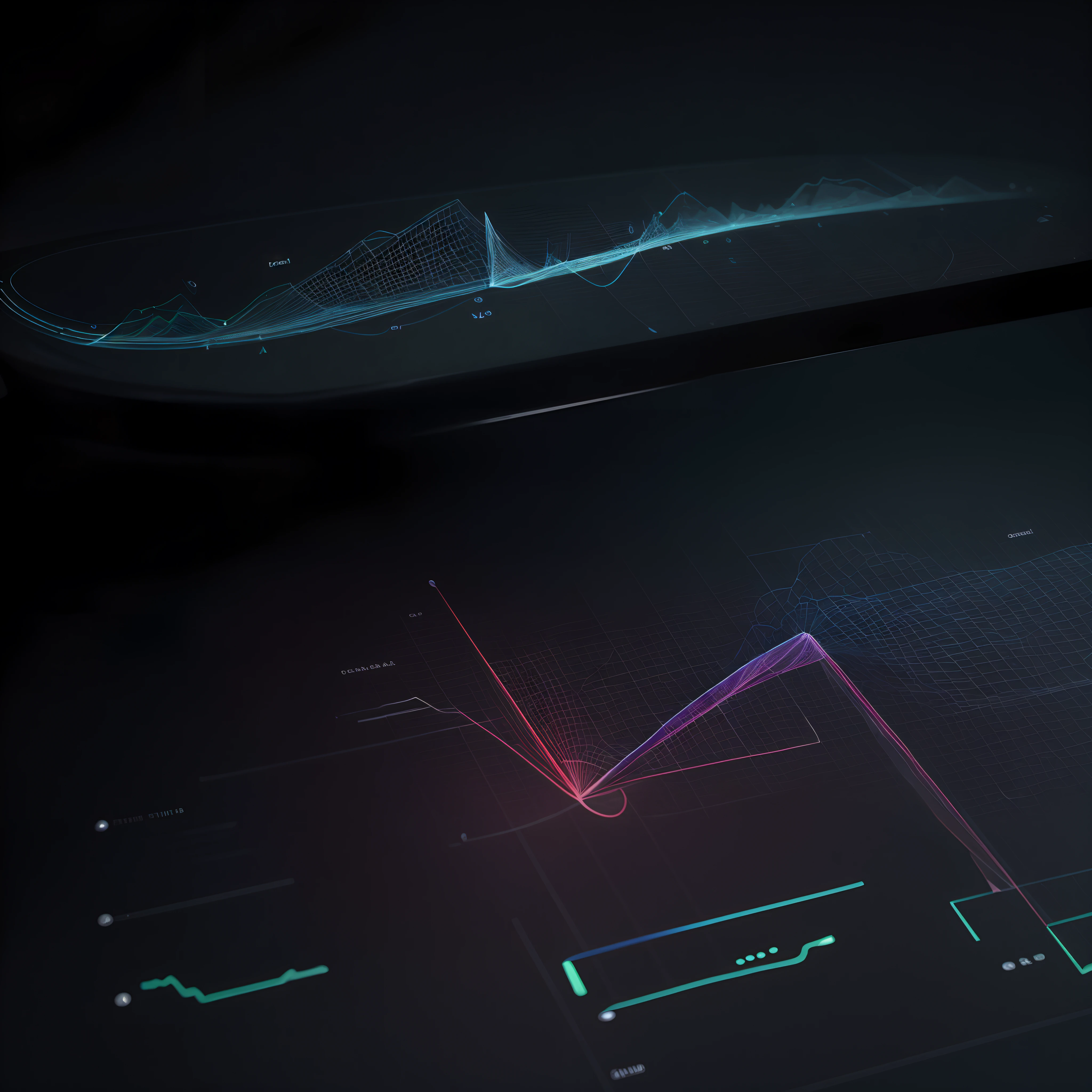 Engaging 3D visualization featuring stunning graphs、glinting