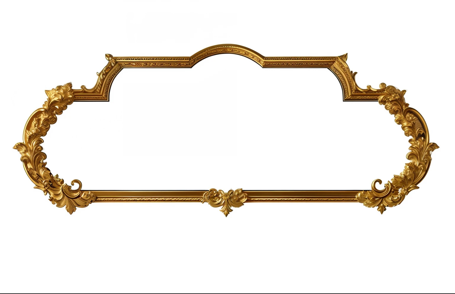 Close-up of gold frame on white background, ornate border + concept-art, ornate gold border, golden frame, ornate gold, ornate frame, gold framed, thin intricate art nouveau frame, intricate art nouveau frame, movie frame, Wide frame, fractal frame, ornate border, intricate art nouveau frame, Golden decoration, art piece frame, tall thin frame