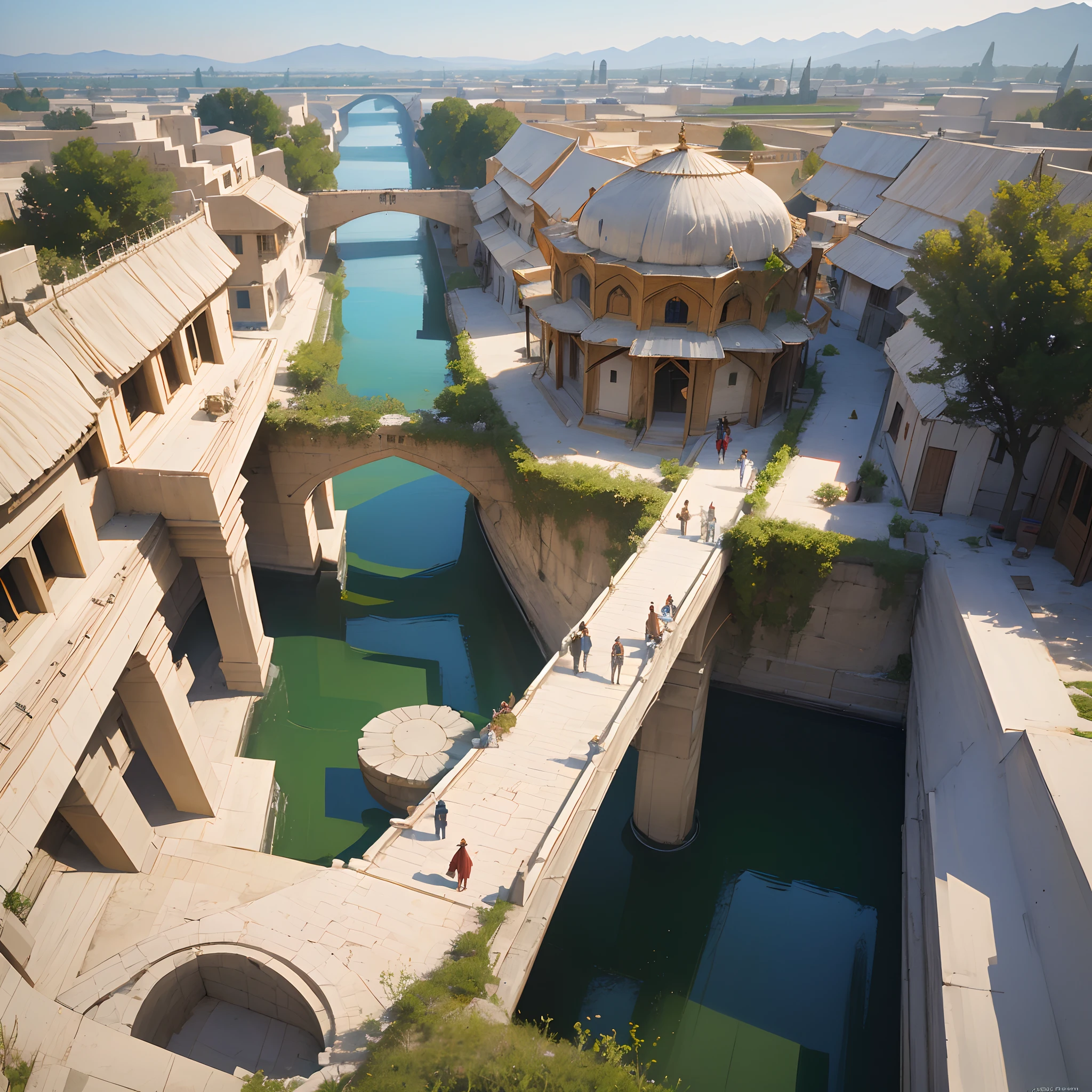 The Shushtar Historical Hydraulic System (Persian: Shushtar Water Structures) is a complex irrigation system of the island city Shushtar from the Sassanid era. It consists of 13 dams, bridges, canals and structures which work together as a hydraulic system.