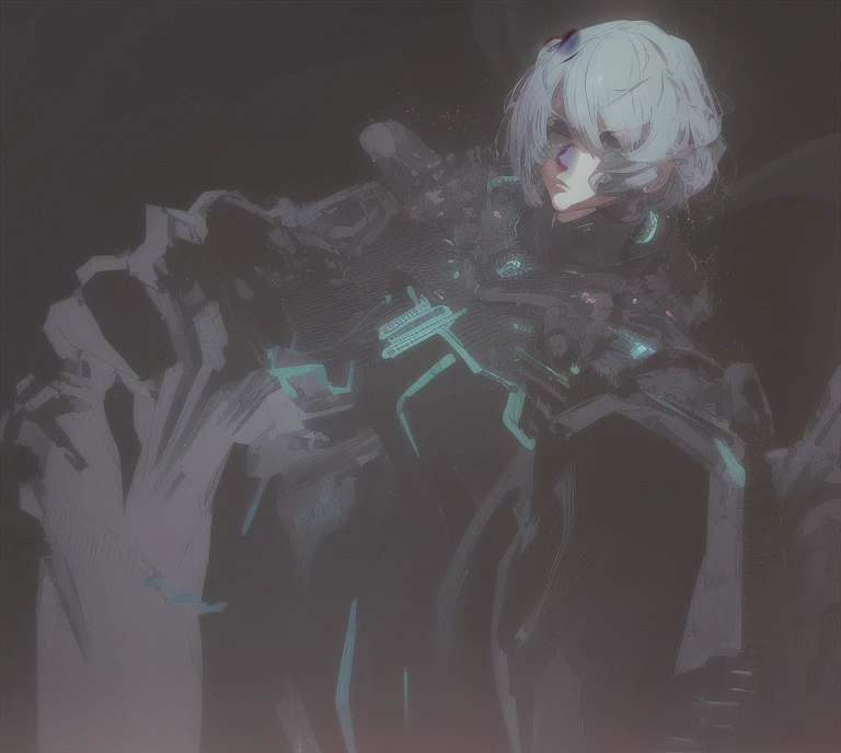 ((La mejor calidad)), ((obra maestra)), (muy detallado:1.3), ...............................................................................................................................................3D, Beautiful (cyberpunk:1.3) Mujer hacker, peinado corto,pelo corto, Volver al visor, cabello grueso, Terminal de ordenador operativo, Pantalla montada en la cabeza, computer server, Pantalla LCD, fiber optic cable, Logotipo de la empresa, HDR (High Dymanic Range), Trazado de rayos, NVIDIA RTX, Super resolution, Irreal 5, Subsoil Scatter, Textura PBR, Post-procesamiento, Anisotropic filtering, profundidad de campo, maximum sharpness and sharpness, Texturas multicapa, Albedo y Highlight Maps, Sombreado de superficies, Accurate simulation of light-material interactions, proporciones perfectas, Renderizado de octanaje, duotone lighting, ISO bajo, balance de blancos, Regla de los tercios, amplia apertura, 8K RAW, efficient sub-pixels, sub-pixel convolution, glow particles, dynamic  pose