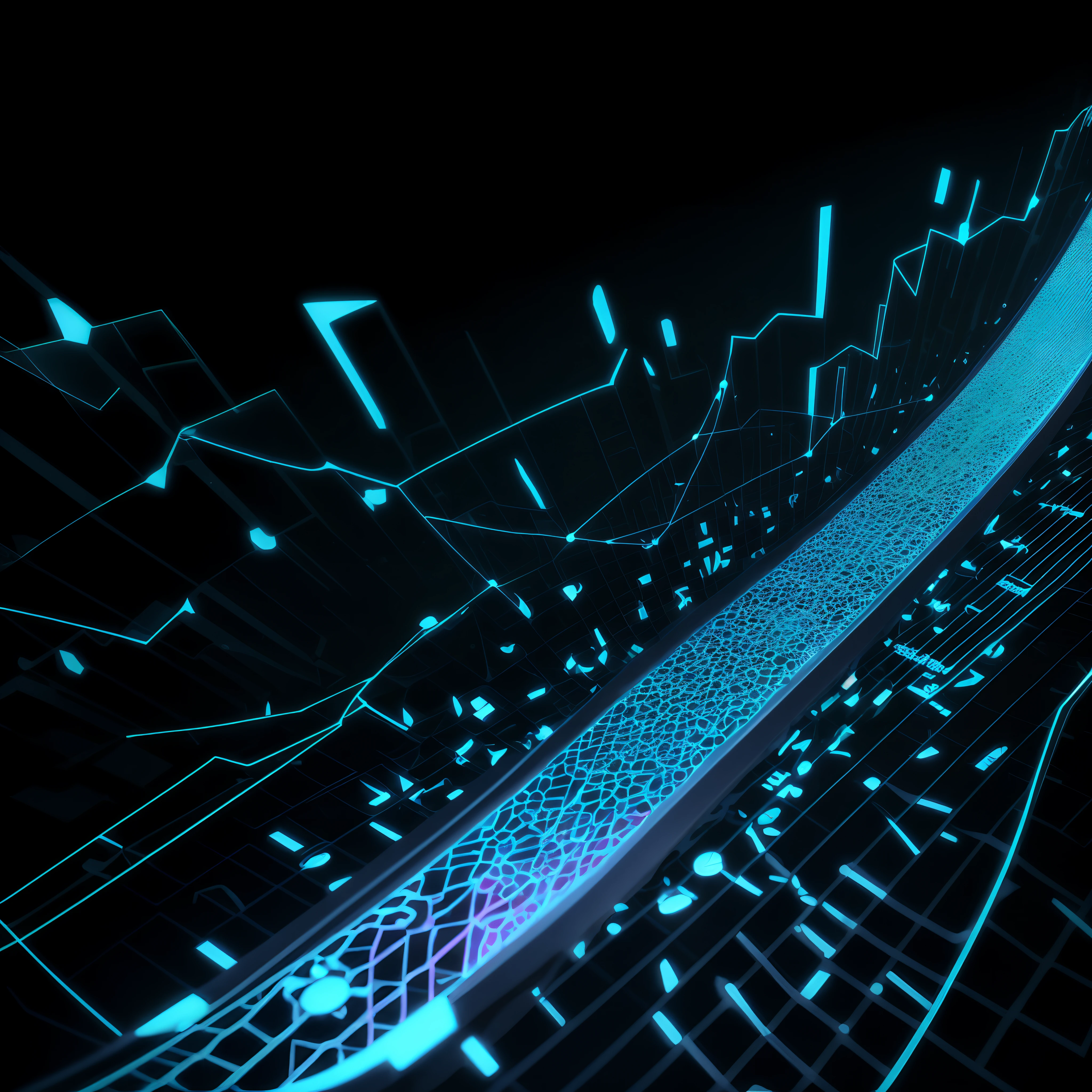 Engaging 3D visualization featuring stunning graphs、glinting