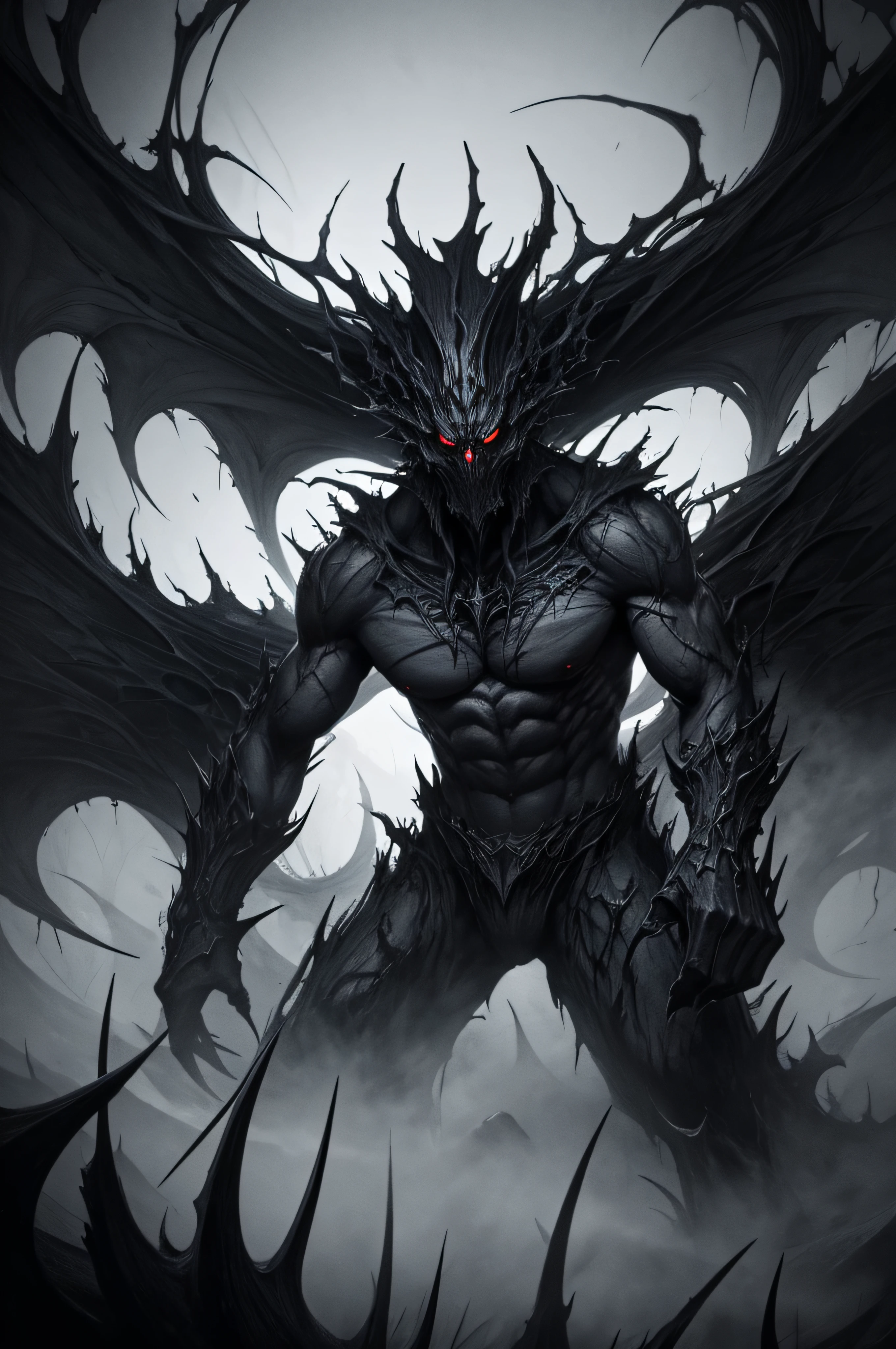 best quality, masterpiece, highres, detailed, perfect anatomy, <lora:Style - add_detail:0.2>, shadeMC, shadow, extra eyes, possessed, glowing, monster, shademon, <lyco:ShadeCorruption:0.8>,