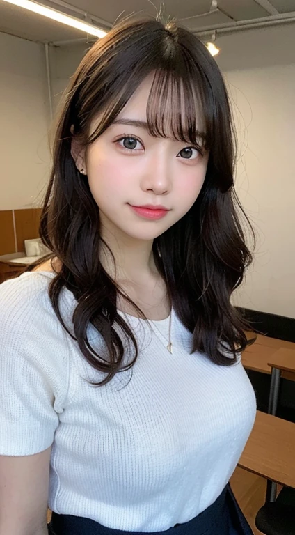 group shot of 3 girls, portrait of a japanese ,(Best Quality,4K,8K,hight resolution,masutepiece:1.2),Ultra-detailed,(Realistic,Photorealistic,Photorealsitic:1.37),cute-style,dian,Dribbling High Detail 8K,Studio Lighting - V 6, Randomly cute pleated skirt,Randomly cute clothes, Random Faces, Random curly hair, bangss