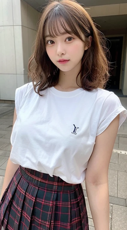 group shot of 3 girls, portrait of a japanese ,(Best Quality,4K,8K,hight resolution,masutepiece:1.2),Ultra-detailed,(Realistic,Photorealistic,Photorealsitic:1.37),cute-style,dian,Dribbling High Detail 8K,Studio Lighting - V 6, Randomly cute pleated skirt,Randomly cute clothes, Random Faces, Random curly hair, bangss