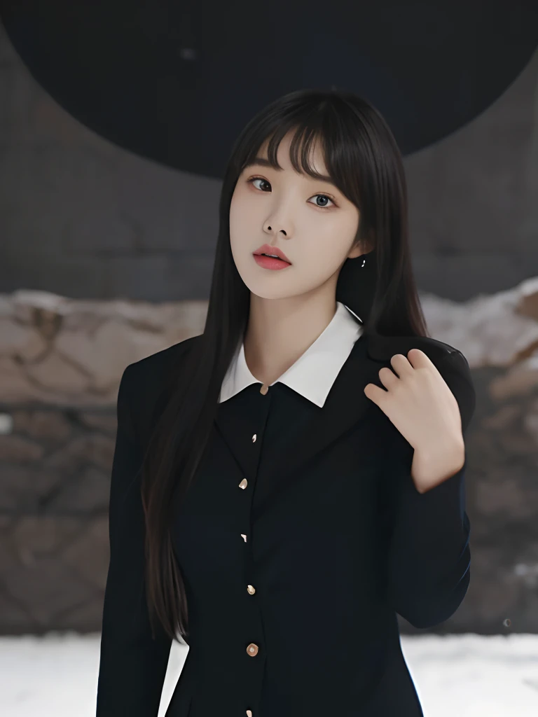 there is a woman that is standing in front of a wall, Lee Ji-eun, lee ji eun, jaeyeon nam, Choi Hyun-hwa, sun yunjoo, park jimin, korean artist, seseon yoon, jiyun chae, shin min jeong, sangsoo jeong, Kim Tae-joon, gongbi, hwang se - on