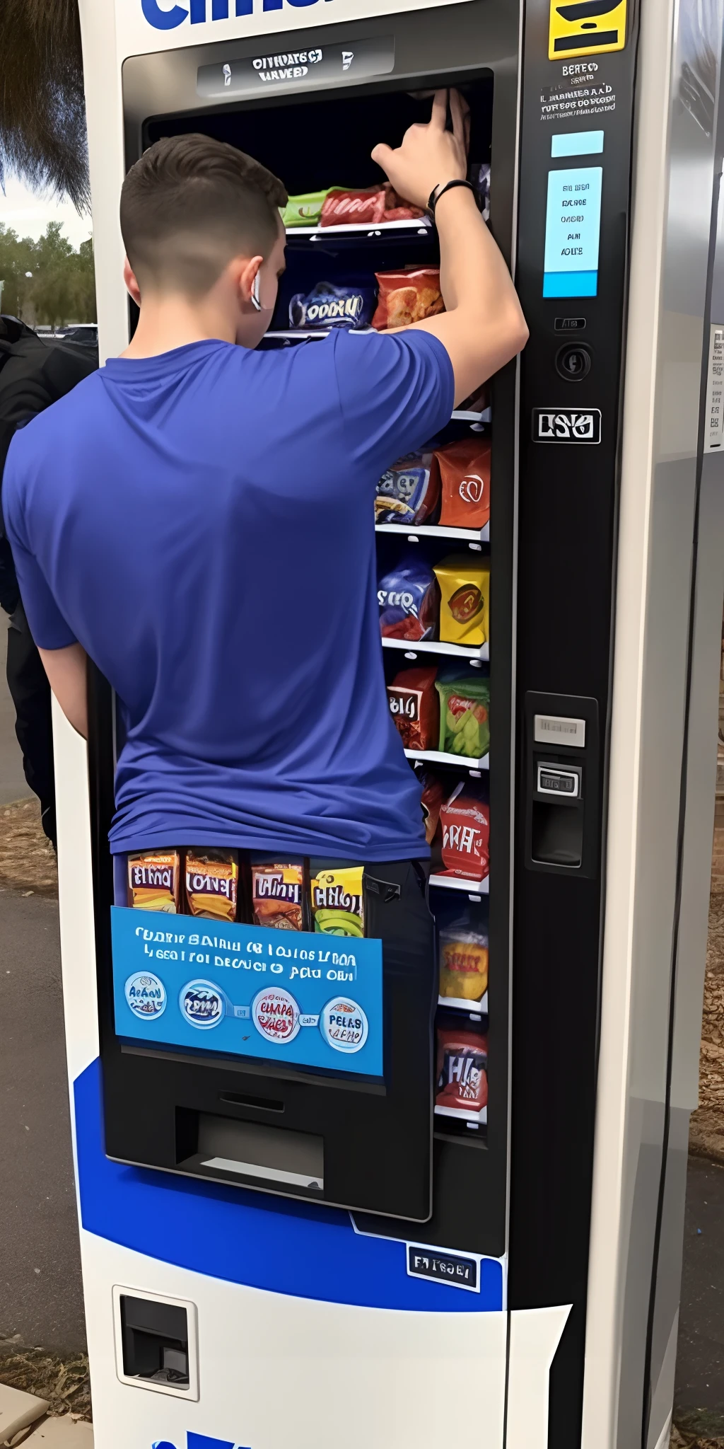 Photo of Nikolas Cruz duct taped onto a vending machine