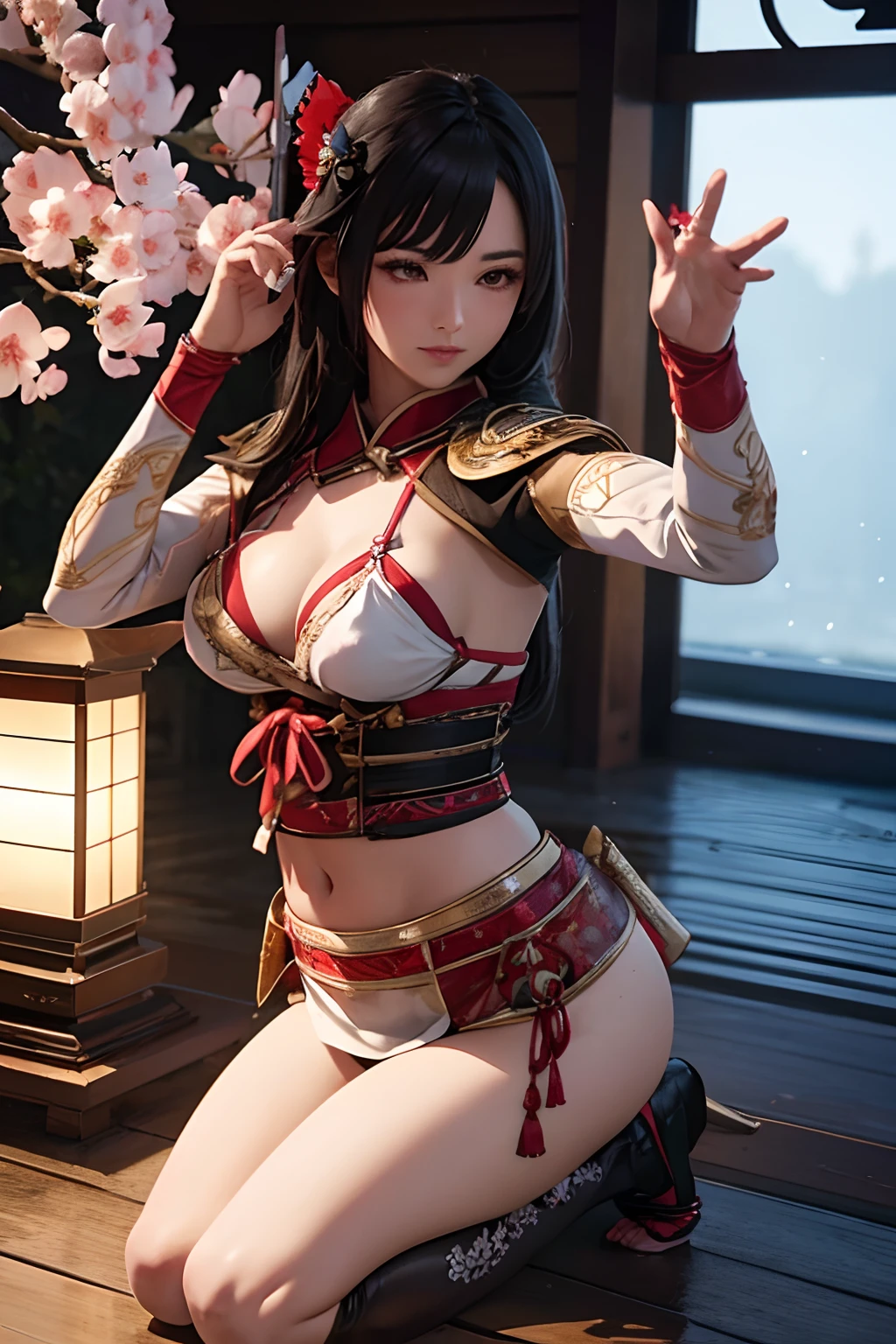 A beautiful alluring Beautiful female samurai in japanese samurai bikini armor, at a cherry blossom garden, fantasy theme, japanese theme, samurai theme, Fiverr Dnd Character, Octane Render, Digital Art, Extreme Detail, 4k, Ultra Hd, Polished, Beautiful, Hyperdetailed, Intricate, Elaborate, Meticulous, Photorealistic, Sharp Focus, Wlop, Character Design, Unreal Engine, 3d Rendered, Volumetric Lighting, Reflections, Glossy, Digital Illustration, Sensual Pose, Suggestive Pose, Lewd, Full Body Shot, anatomically correct 💖❤💕💋❣