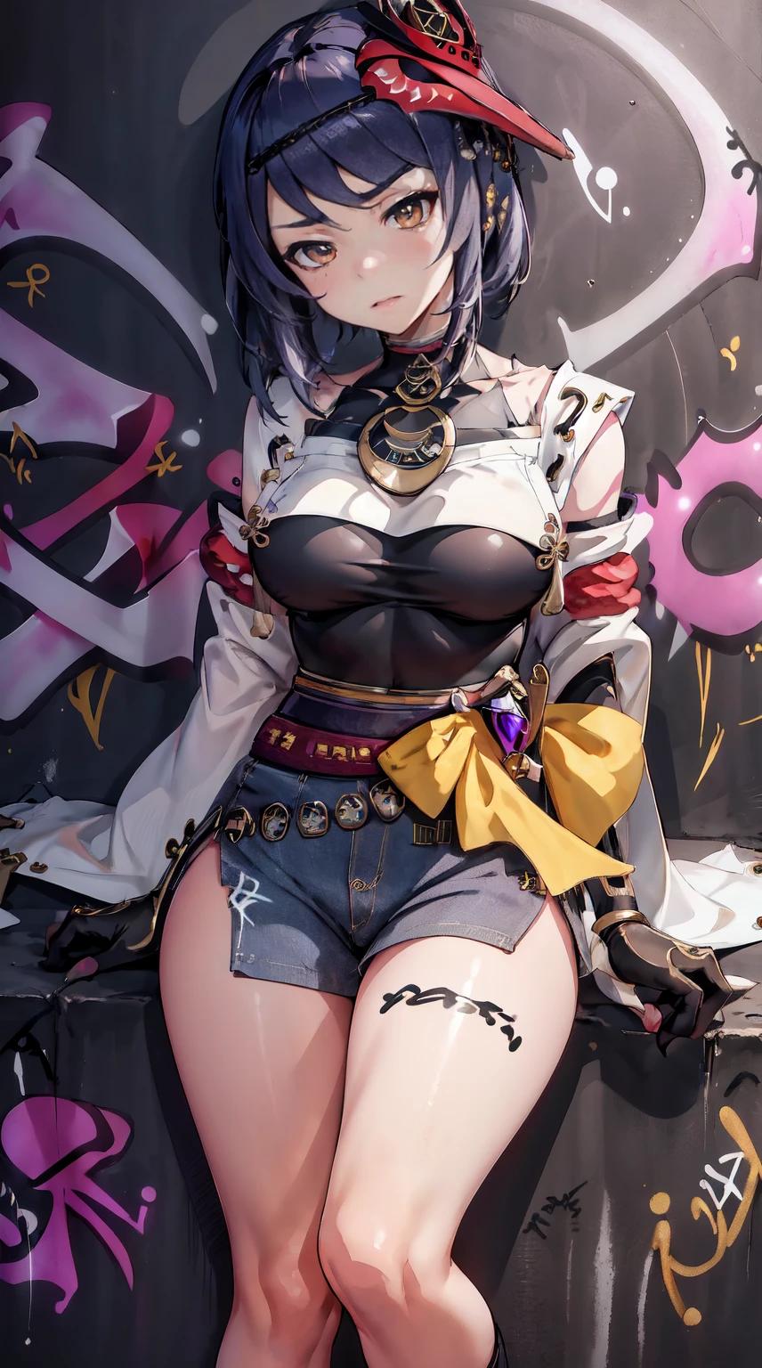 NSFW,((highest quality, 8k, masterpiece :1.3)), 1 girl, pretty woman with thin abs :1.3, (medium short hair, huge breasts :1.2), pajamas:1.1, super detailed face, fine eyes, outside,