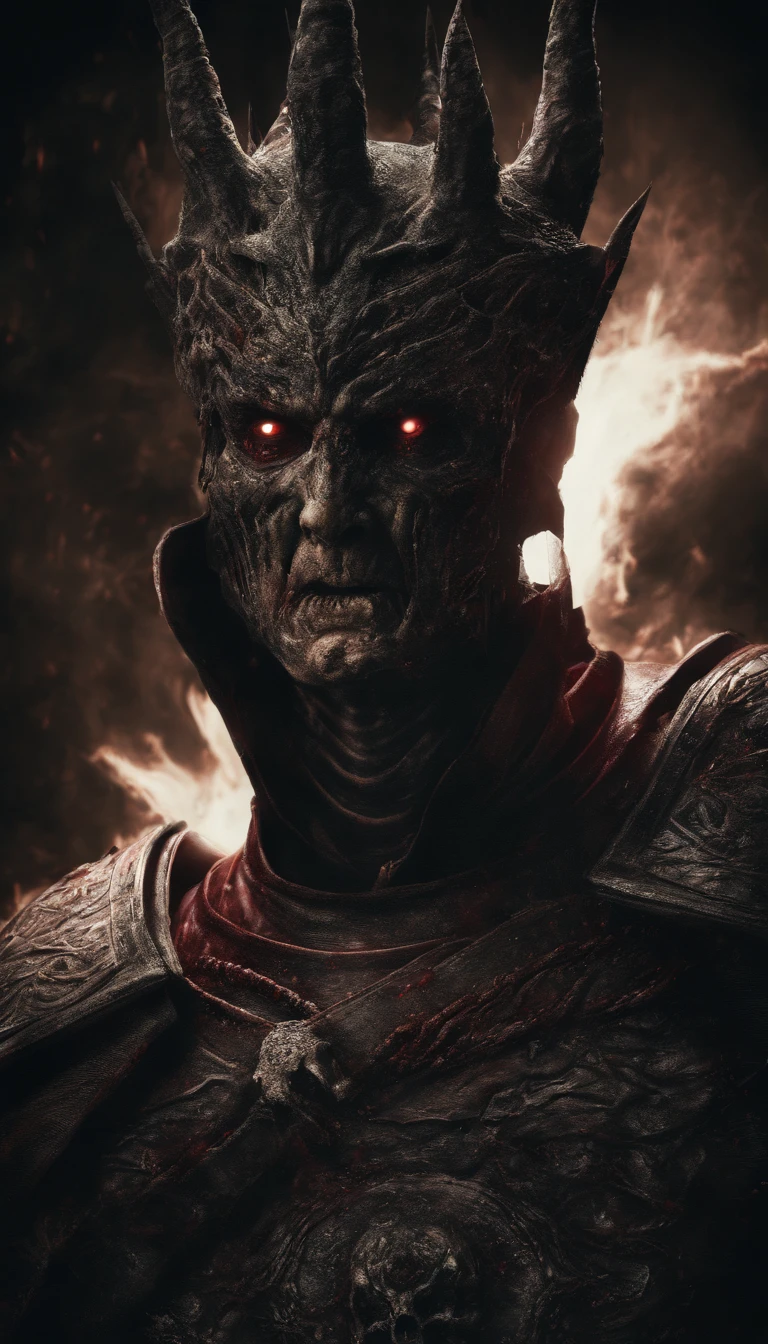 Best quality, masterpiece, ultra high res,detailed background,realistic,hadesstyle,solo,male,mature,bara,muscular,mature male,short hair,facial hair,wizard,necromancer,skull,green fire,horror \(theme\),dark fantasy,evil,cape,depth of field