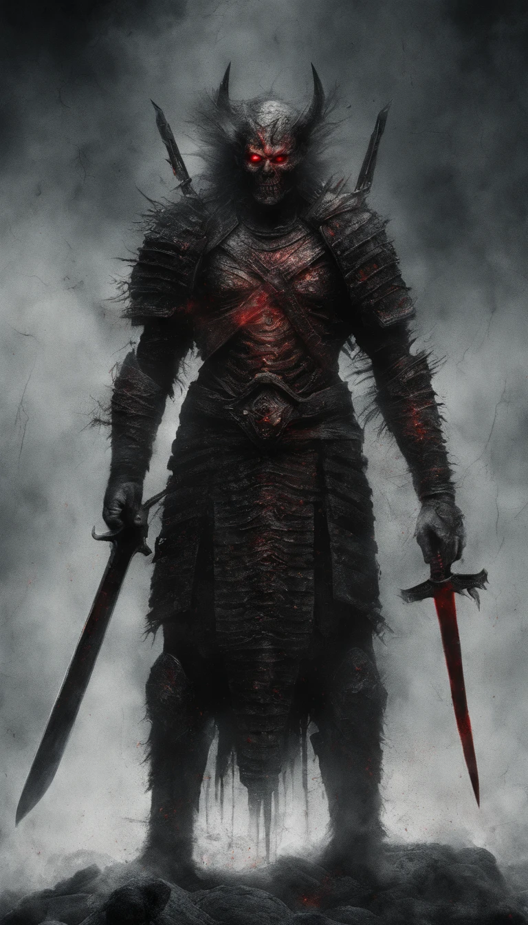 metal maden male chaos warrior of khorne in armor is holding a great sword in a ruined post-apocalyptic city, sci-fi, fantasy, horror, skulls on the ground, blood, Tornado, Roman, Empty chairs,Tangled roots,Key, Warped,Mangled,Ethereal, (Isolation:1.1), (Glaze:1.1), (Reflected light:1.2), Glass, Polygon, ultra detailed, intricate, oil on canvas, dry brush, (surrealism:1.1), (disturbing:1.1)