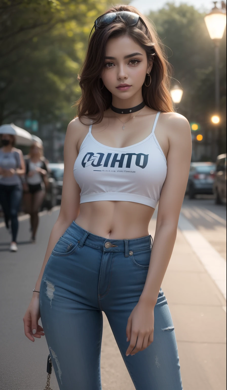 8k, Obra maestra, Foto RAW, La mejor calidad, detalle:1.2), fotorrealista, Fondos de pantalla CG unificados 8k extremadamente detallados, Profundidad de campo, cinematic light, Destello de lente, Trazado de rayos, (cara extremadamente hermosa, labios hermosos, Hermosos ojos), Cara de detalle intrincado, ((Piel ultra detallada)) 1girll, A oscuras, pelo color morado, sombra profunda, Bonita chica coreana, Kpop idol,(Cuerpo musculoso muy delgado y delgado:1.3), ((Ver el visor)), (gran sonrisa), (pantalon vaquero y blusa blanca), (zapatos de tacon alto), (Bragas expuestas), ((Disparos en cuerpo completo de pie)), (tomas de cuerpo completo caminando), (Injection cuff), (fondo parque con fuente), (luces de neon), (noche), Bonita chica coreana, Pendientes, brazalete, collar, pantys, ojos claros, andante, (Pale skin), Cara hacia adelante, (ojos grandes), Go back, (Tiro trasero), NSFW