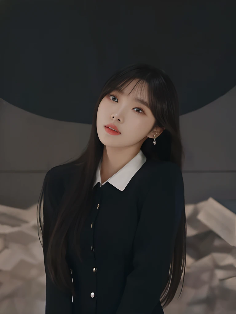 there is a woman that is standing in front of a wall, Lee Ji-eun, lee ji eun, jaeyeon nam, Choi Hyun-hwa, sun yunjoo, park jimin, korean artist, seseon yoon, jiyun chae, shin min jeong, sangsoo jeong, Kim Tae-joon, gongbi, hwang se - on