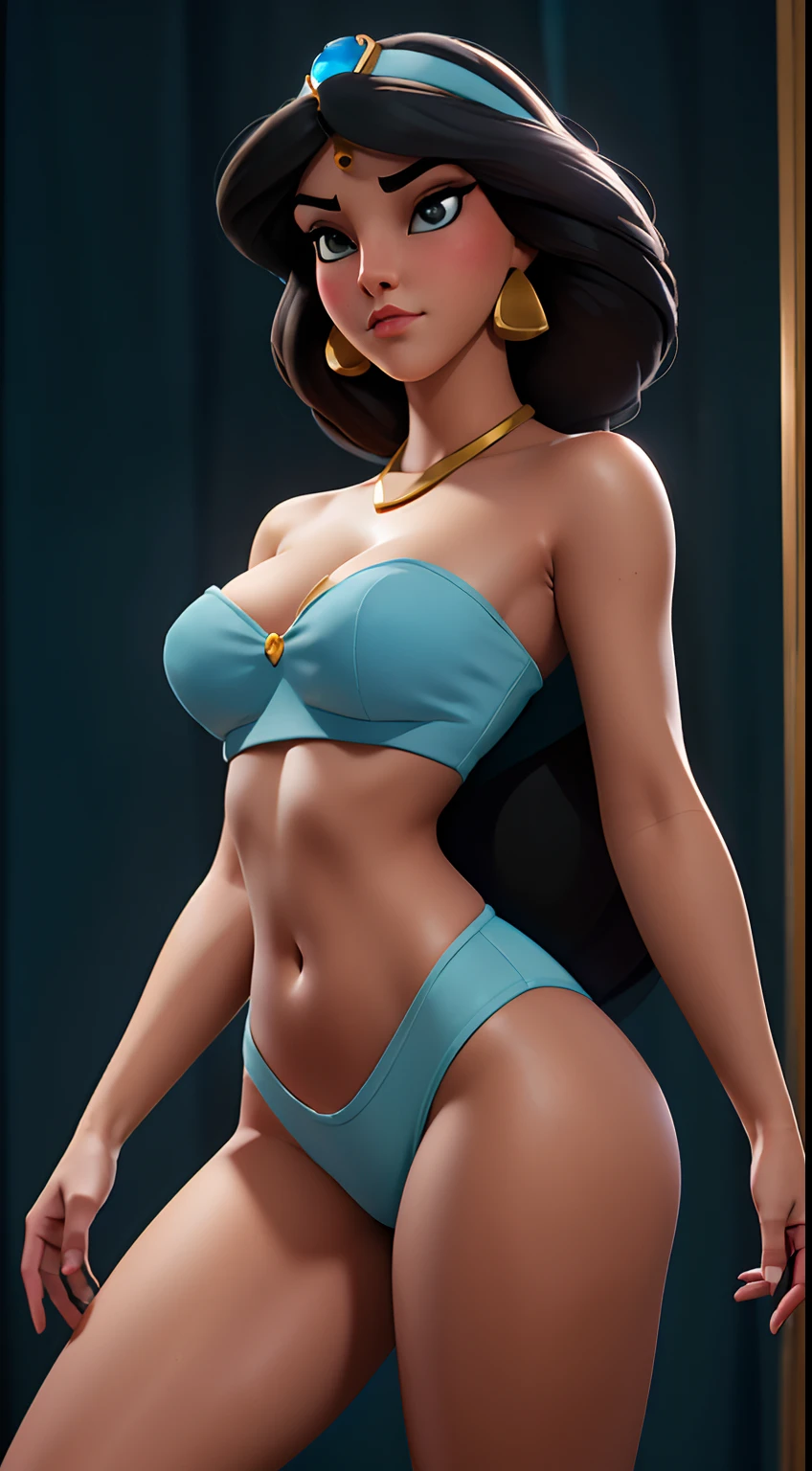 uploaded on e621, by Pixelsketcher, by Bayard Wu, by Thomas Benjamin Kennington , by Einshelm, solo anthro, (( Portrait)), BREAK, (detailed Bonifasko lighting), natural goddess, (detailed skin), BREAK, ((facing viewer with legs spread)), (Cinematic lighting), ((Detailed background)), (half body shadow), [Backlighting], [crepuscular ray], [Detailed ambient light], [gray natural lighting], [ambient light on the belly], [explict content], [sharp-focus], (Questionable content), (shaded), ((Masterpiece), princess Jasmine, long wavy hair, big hips, Average Breasts, pectorals, Wavethesallow Face, anthro art, commission for high res, Sakimichan is beautiful, Masterpiece, big hips, small Breasts, Best Quality, Detailed image, Bright colors, Detailed Face, perfect  lighting, Perfect shadows, Perfect eyes, focus on girl, flawless face, small breasts, gorgeous body, Hourglass body, shiny body, legs focus,  gaze at the viewer, half closed eyes, 1girl, full - body, (Masterpiece:1.21), (Best Quality:1.2), (illustartion:1.2), (Cinematic lighting:1.3), Balanced coloring, Global Illumination, Ray Tracing, good lighting, anthro, big butt, Showing breasts, cleavage, attractive body, sexy body, looking a viewer, seductive gaze, thick-thighs, fit body, best stockings, offering pose, open legs pose, village, naked,