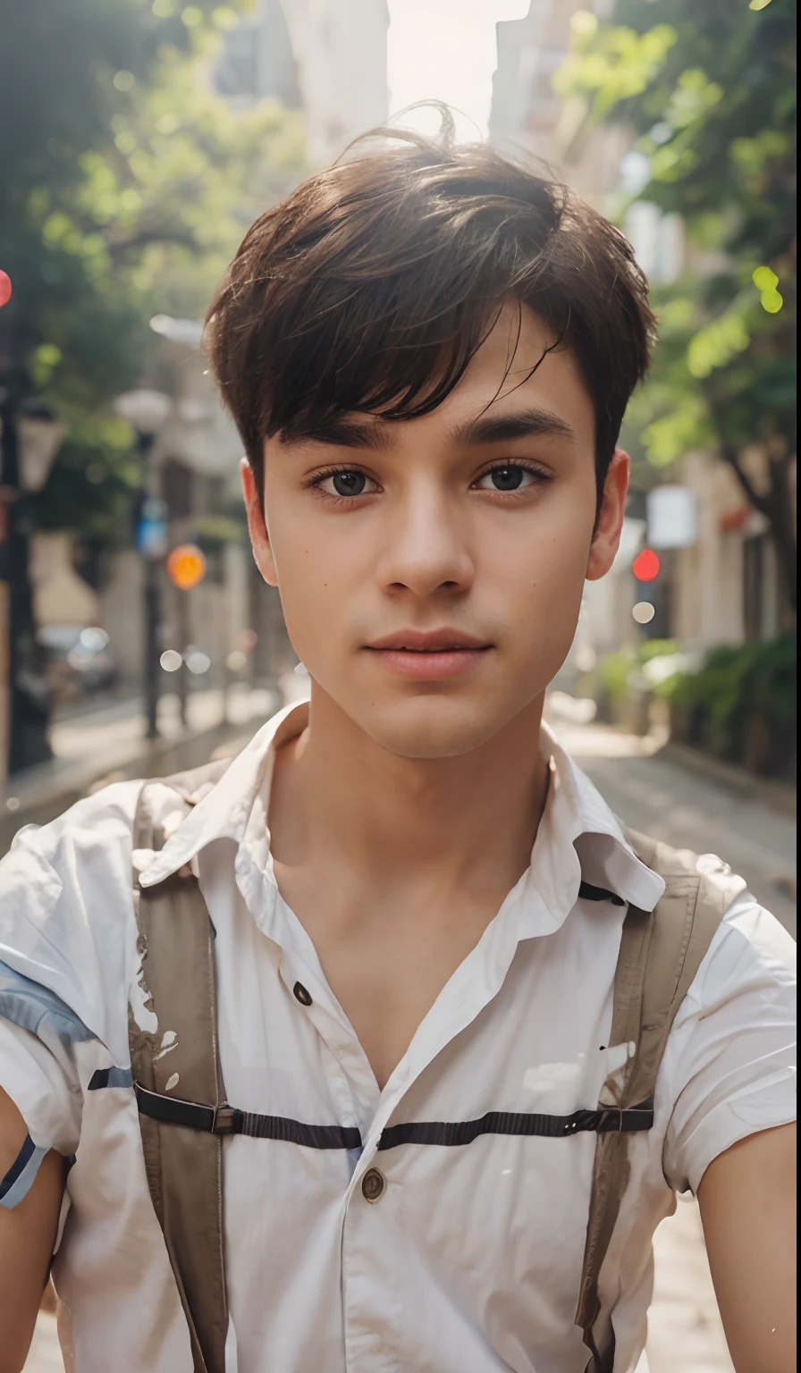 Cute boy change background Change background and  8k ultra realistic face lighting