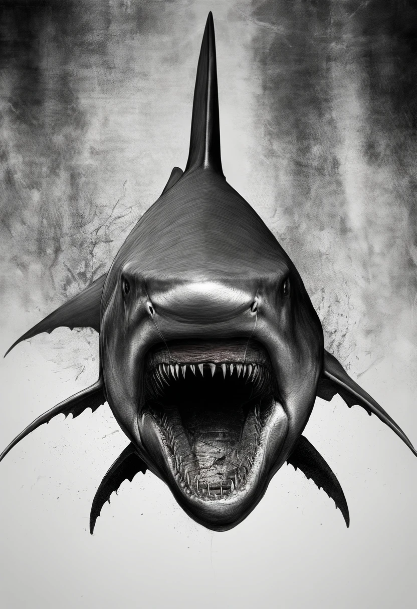 shark with big mouth open、terror、Attack