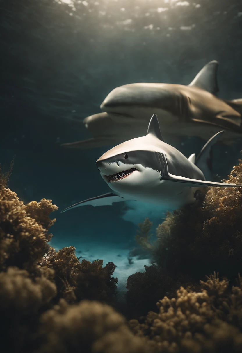 (masutepiece:1.3), High resolution, ultra-detailliert, the Extremely Detailed CG Unity 8K Wallpapers、shark、large mouth