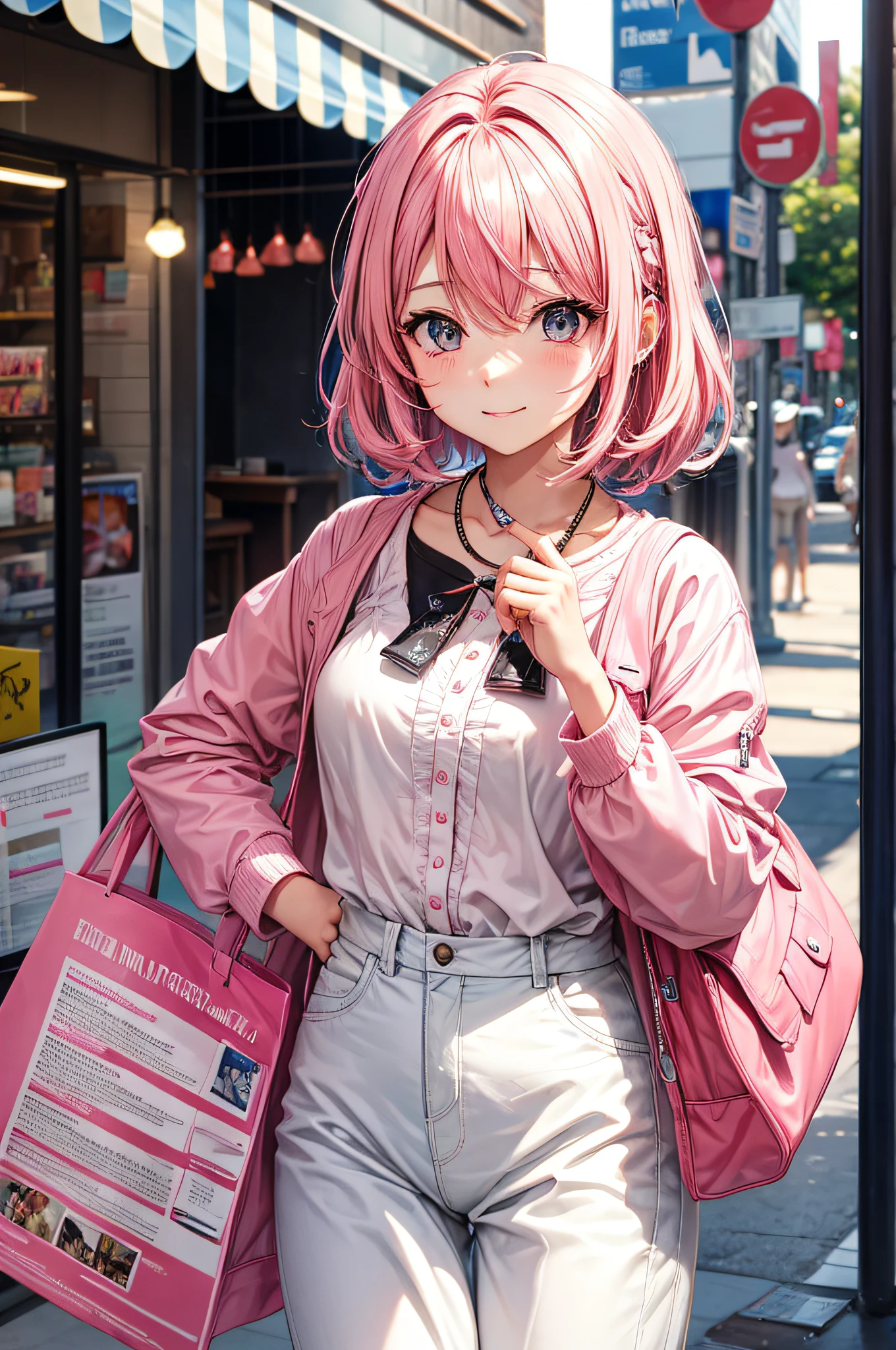 Cute Pink hair man realisitic